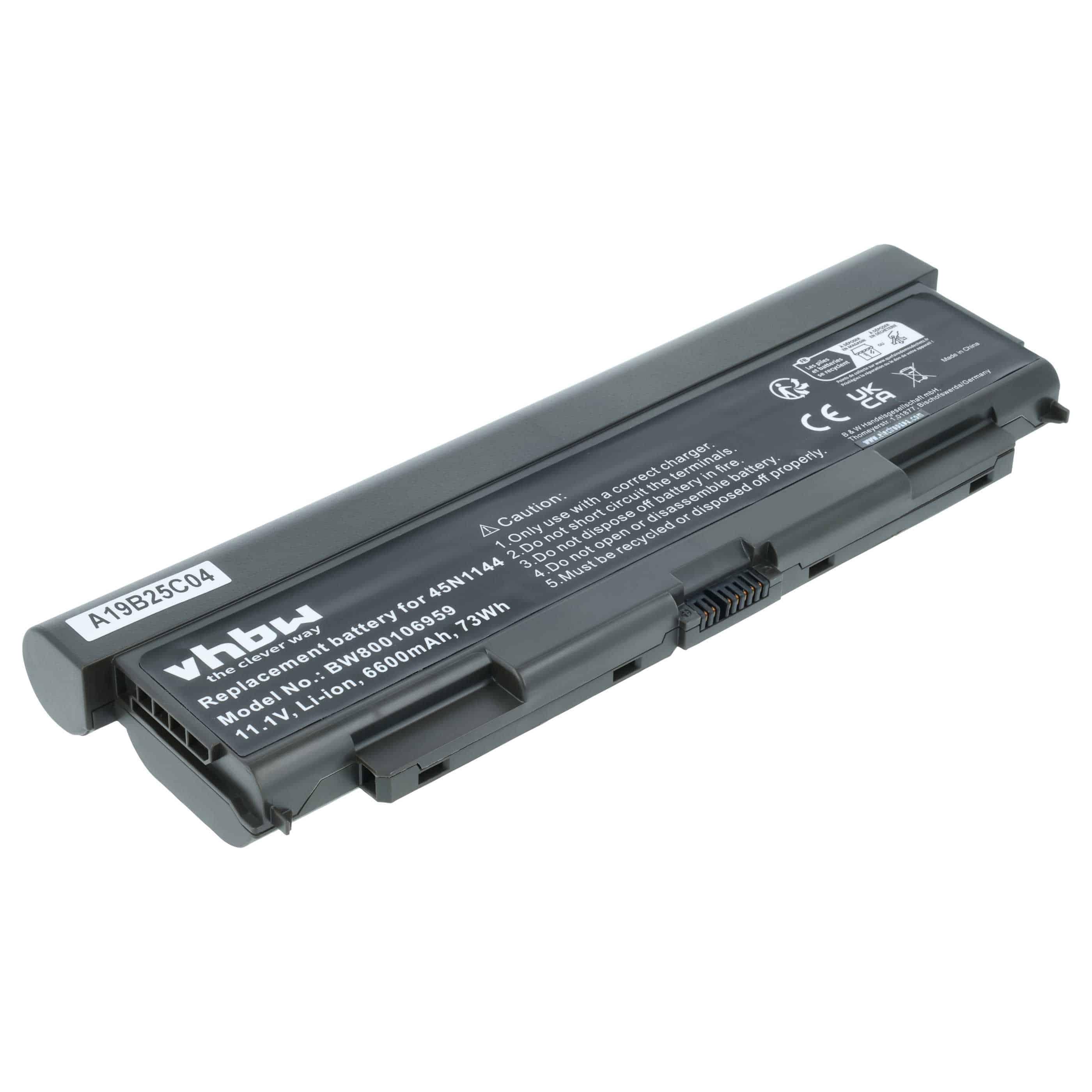 Akumulator do laptopa zamiennik Lenovo 45N1144, 0C52863, 0C52864, 0A36302 - 6600 mAh 11,1 V Li-Ion, czarny