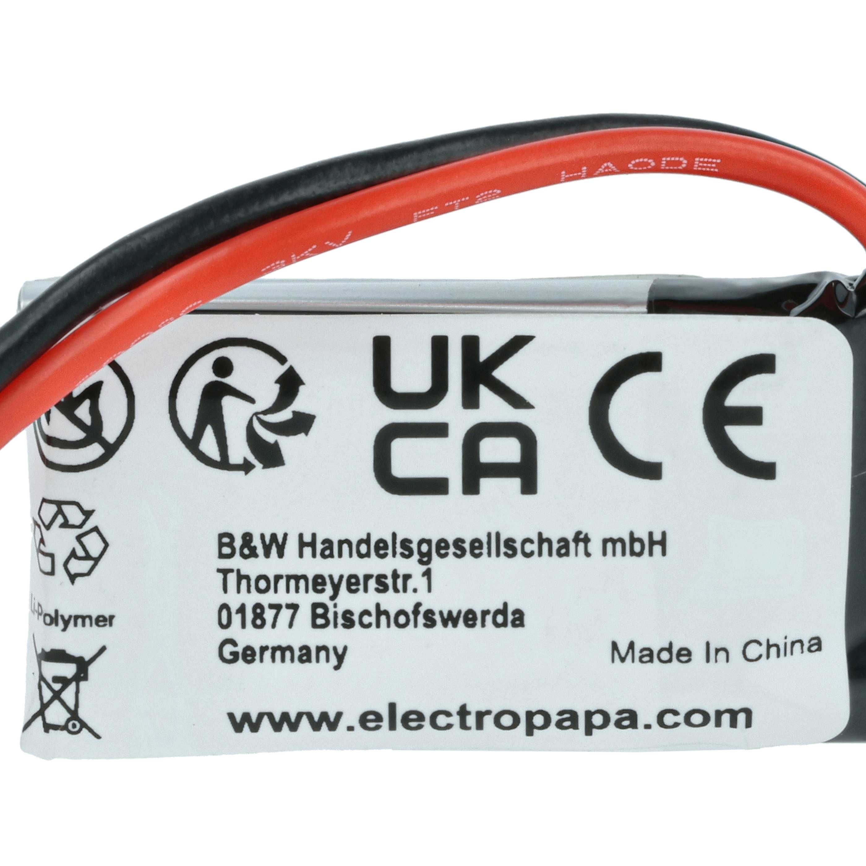 Batterie (4 pcs.) remplace Carrera 370410147 modèle radio-télécommandé - 650mAh 3,7V Li-polymère, JST BEC