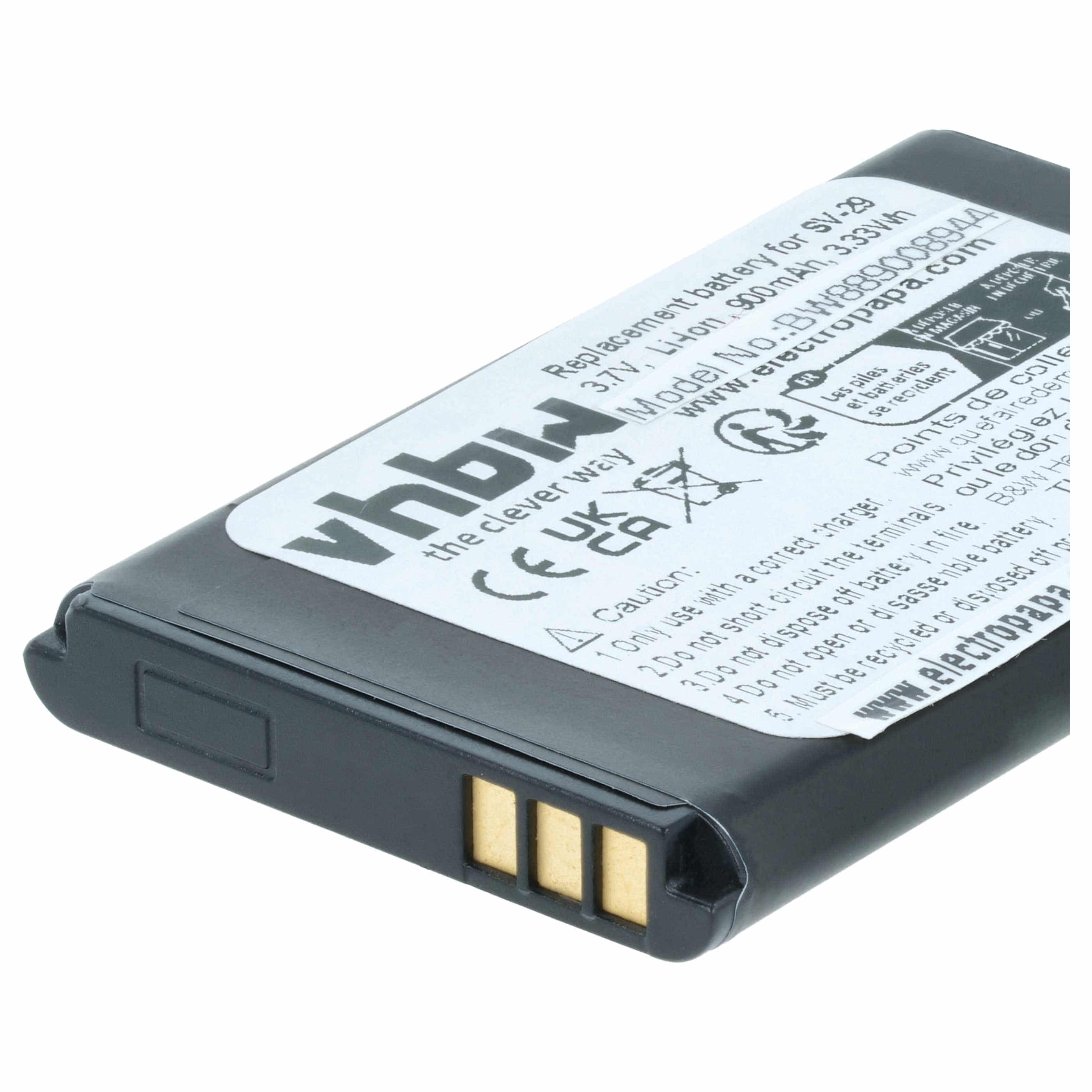 10x Akumulator do telefonu smartfona zamiennik Alcatel RTR001F01, 10000058 - 900 mAh 3,7 V Li-Ion
