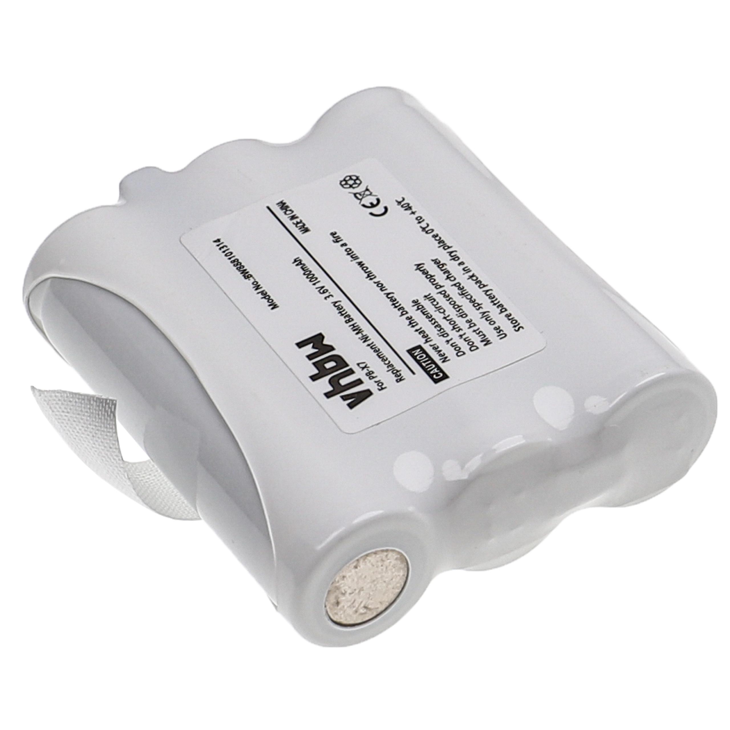 Batterie remplace Midland PB-X7 pour radio talkie-walkie - 1000mAh 3,6V NiMH