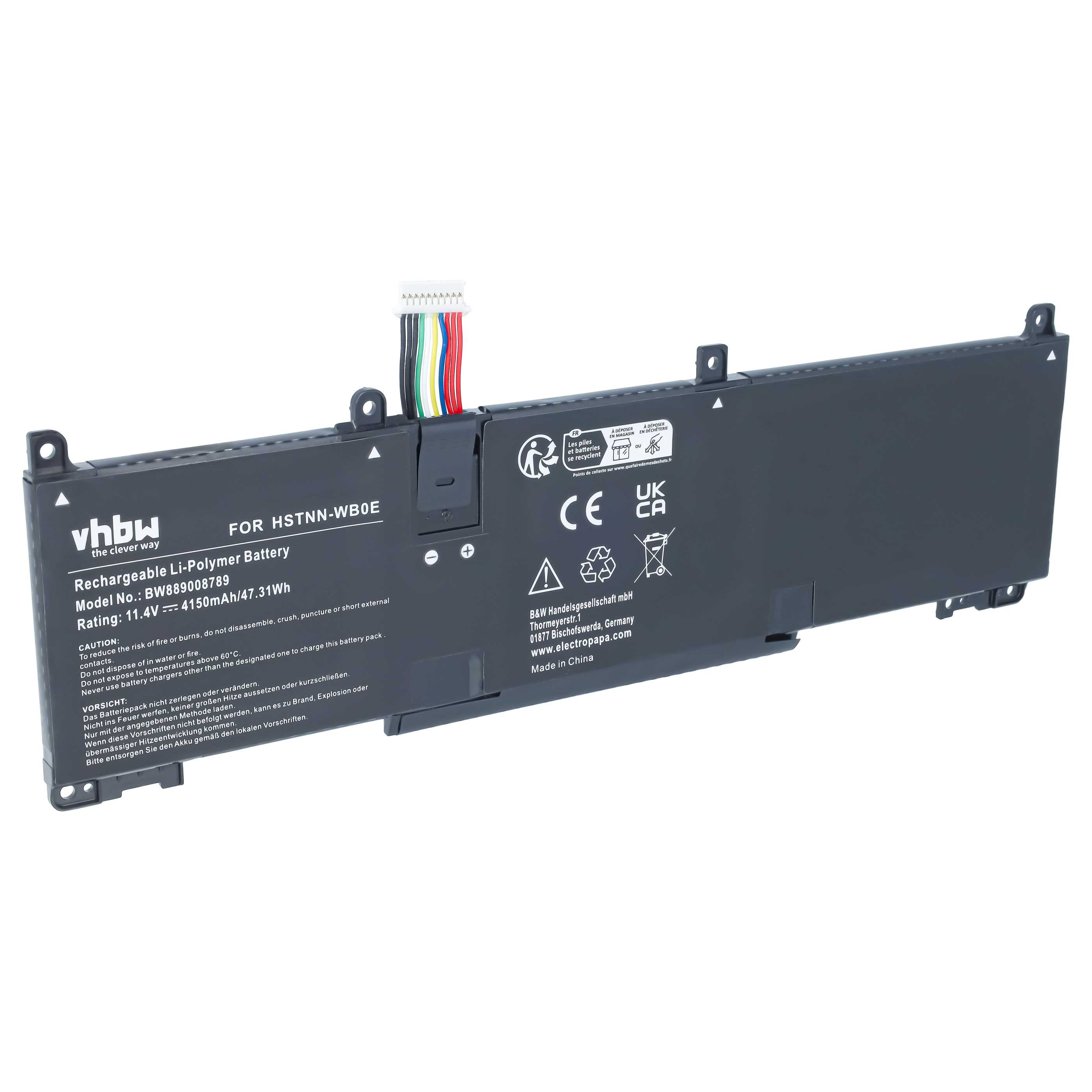 Notebook-Akku als Ersatz für HP M01524-2B1, HSTNN-OB1T, HSTNN-IB9P für HP - 4150mAh 11,4V Li-Polymer