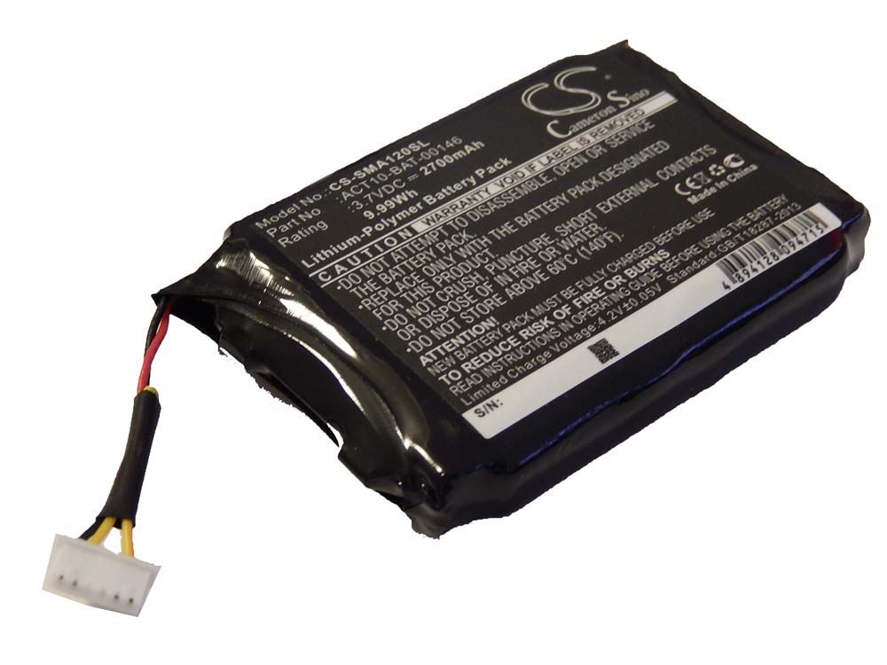 GPS Battery Replacement for Satmap 1S2PE583759-02X - 2700mAh, 3.7V