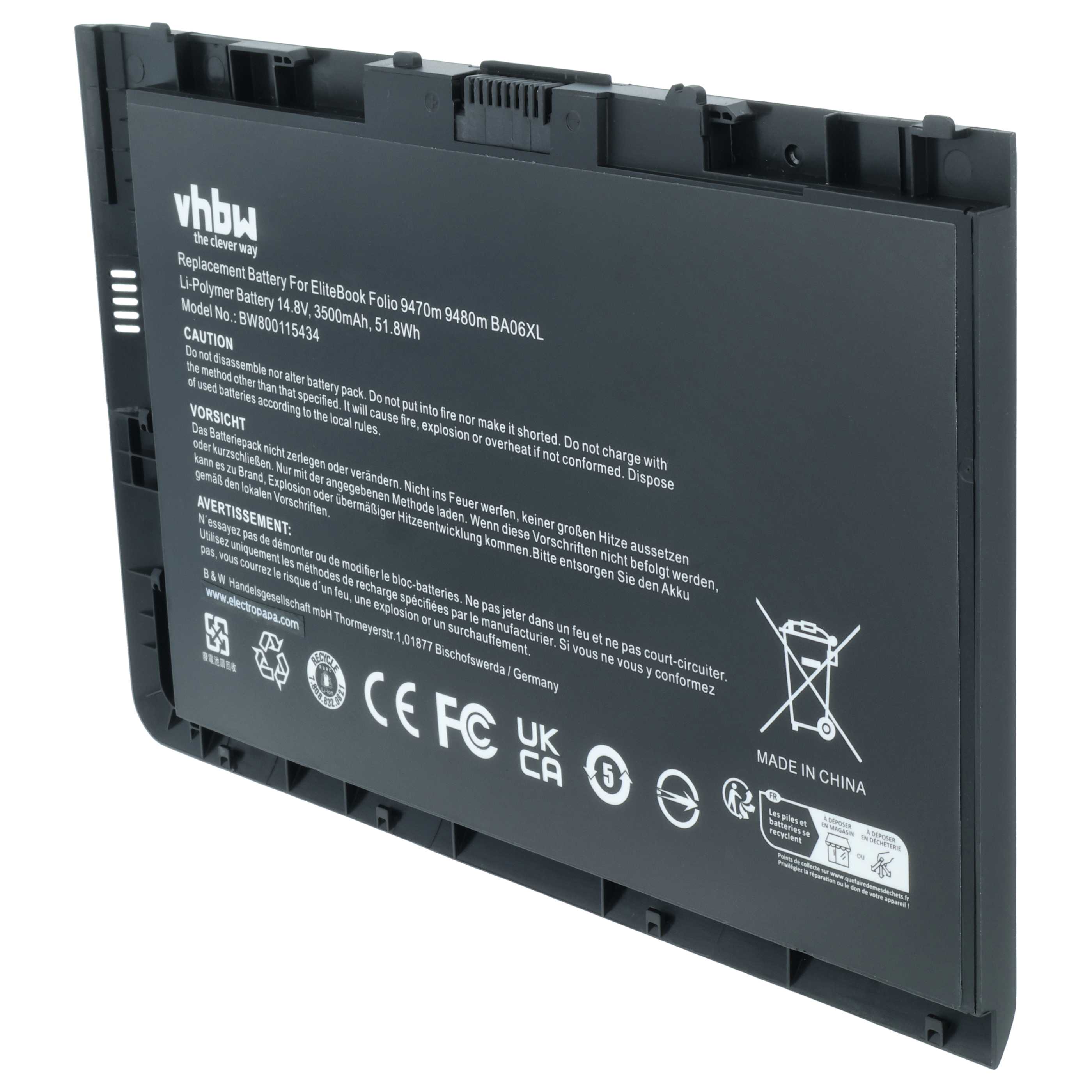 Batteria sostituisce HP 687517-171, 687517-241, 687517-1C1 per notebook - 3500mAh 14,8V Li-Poly nero