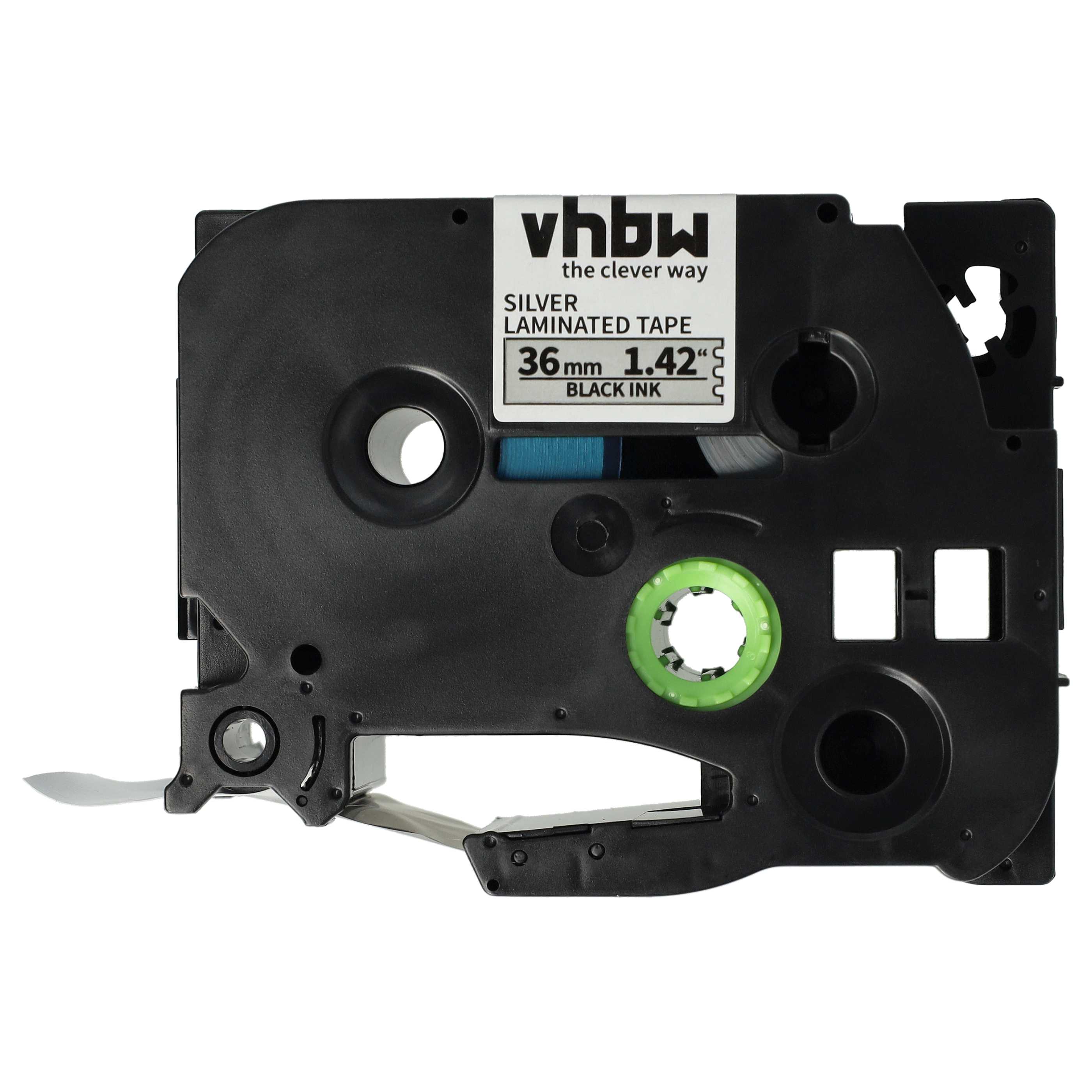 Label Tape as Replacement for Brother TZE-961 - 36 mm Black to Silver