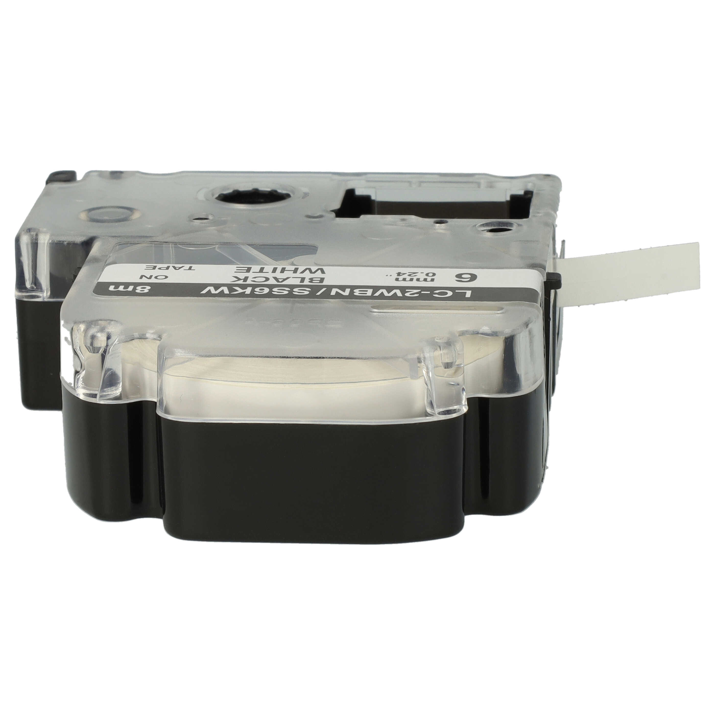 5x Label Tape replaces Epson LC-2WBN - 6 mm Black to White