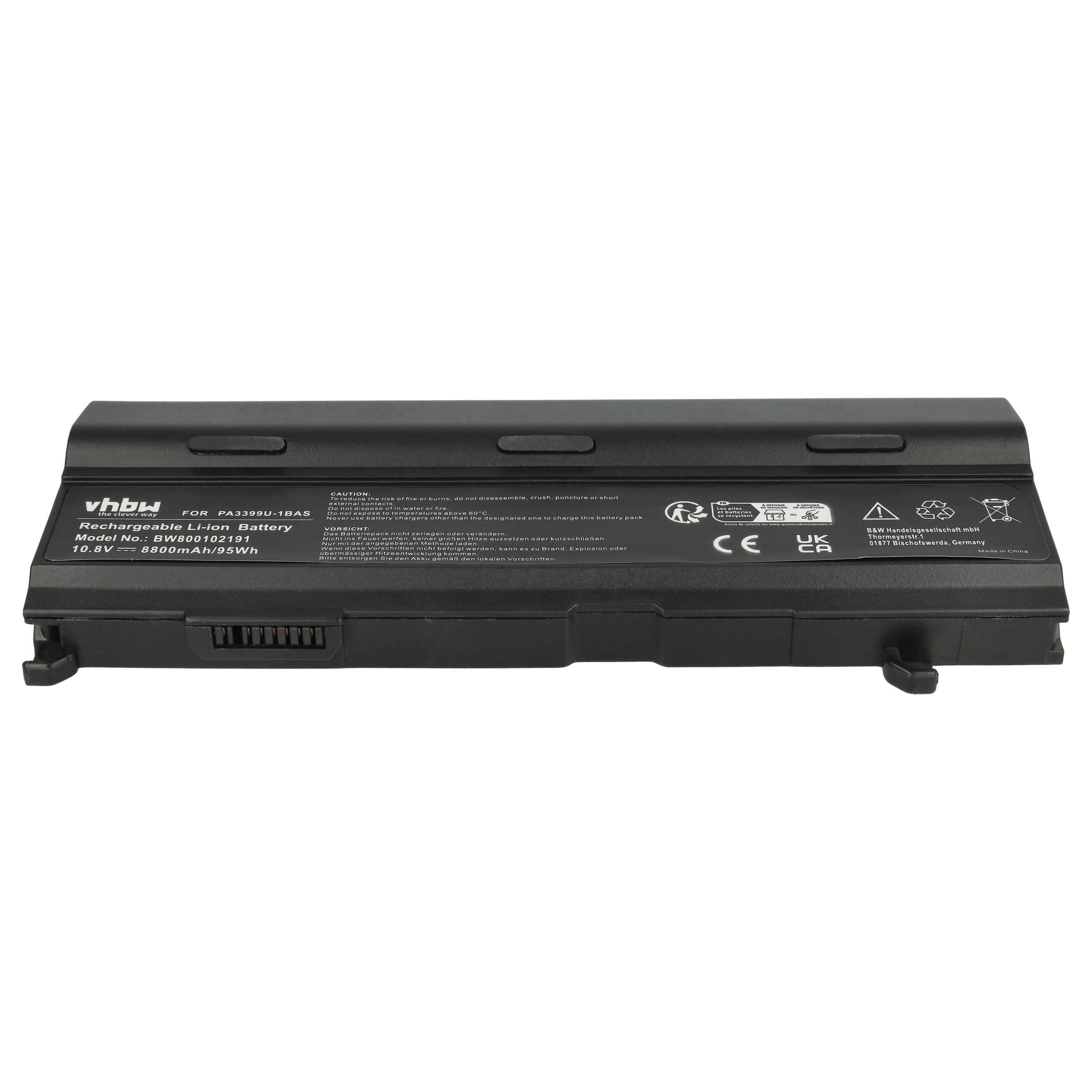 Akumulator do laptopa zamiennik Toshiba PA3399U-1BAS, PA3399U-1BRS - 8800 mAh 10,8 V Li-Ion, czarny