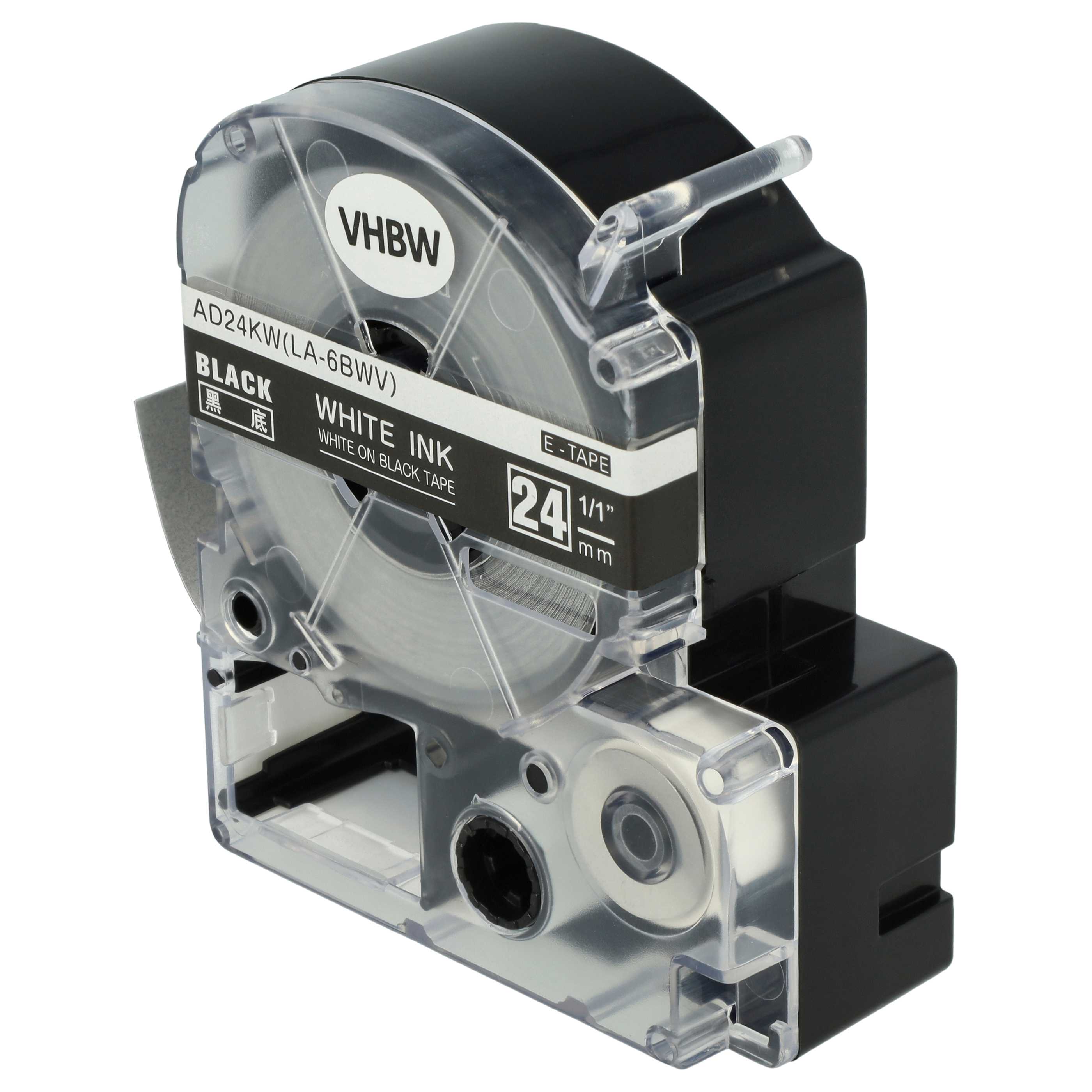 Cassetta nastro sostituisce Epson LC-6BWV per etichettatrice 24mm bianco - nero