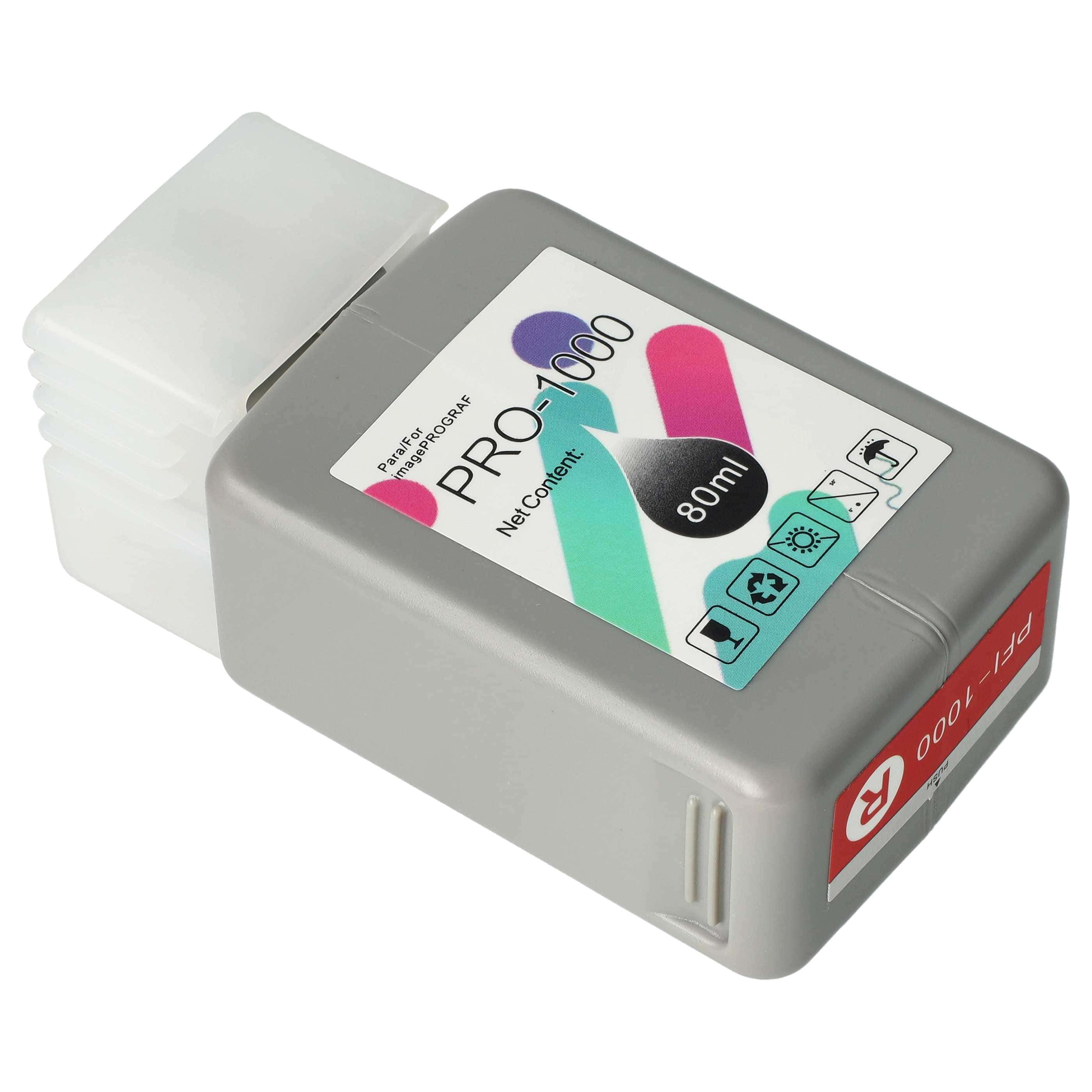 Ink Cartridge as Exchange for Canon PFI-1000R, PFI-1000 R for Canon Printer - Red 80 ml + Chip