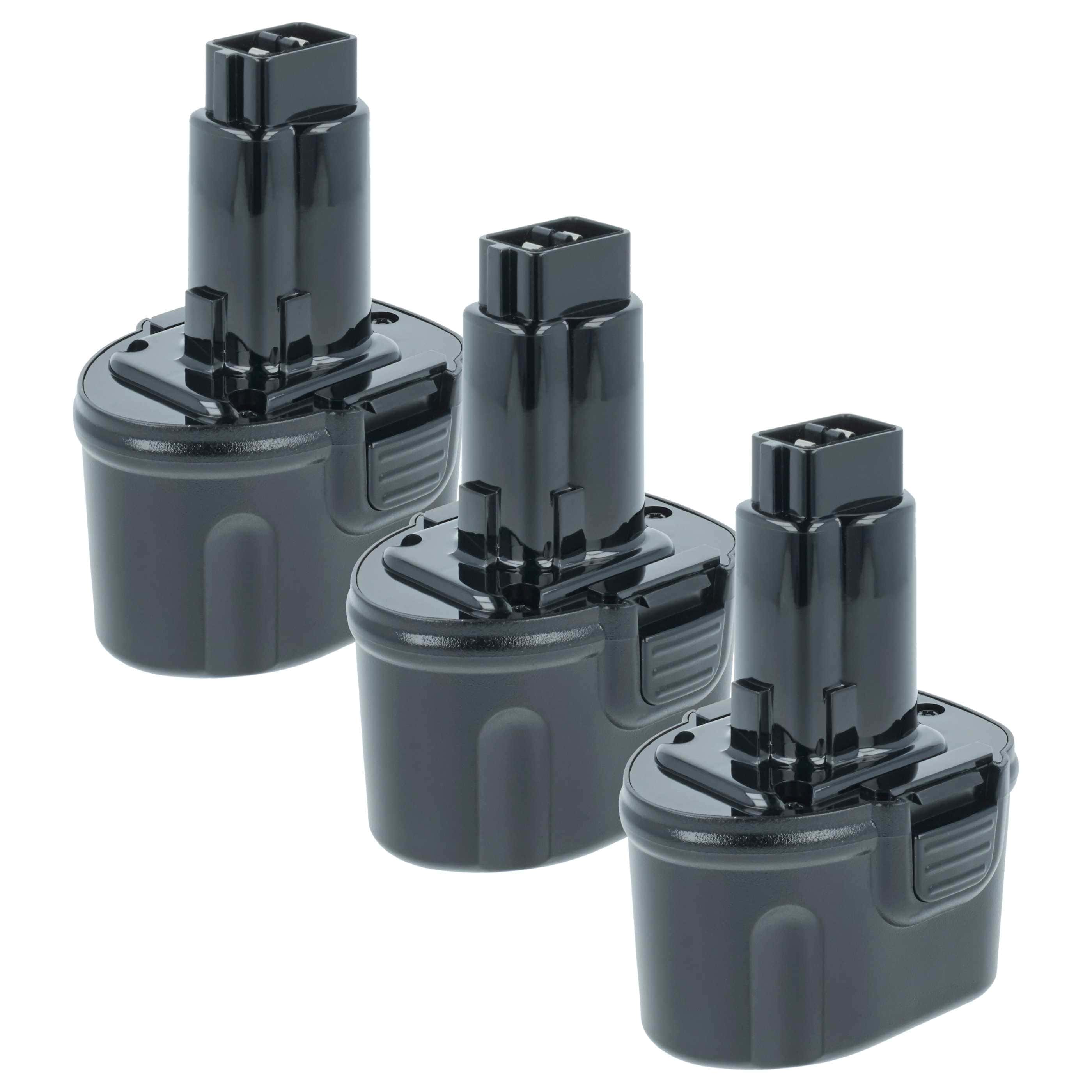 Akku (3x Stück) 7,2V als Ersatz für Dewalt DW9057, DE9085, DE9057 - 2000mAh, NiMH