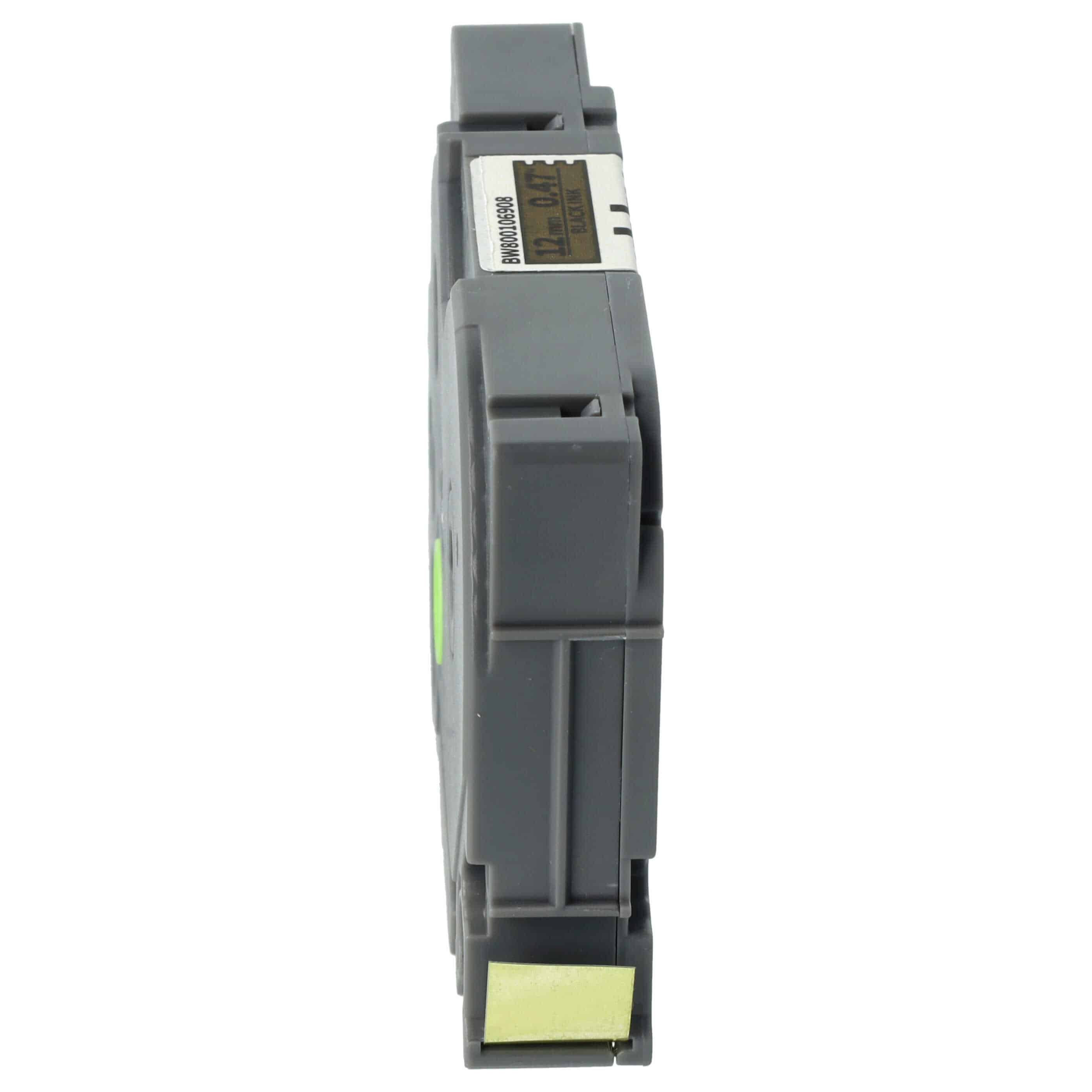 Label Tape as Replacement for TZ-831, TZE-831 - 12 mm Black to Gold