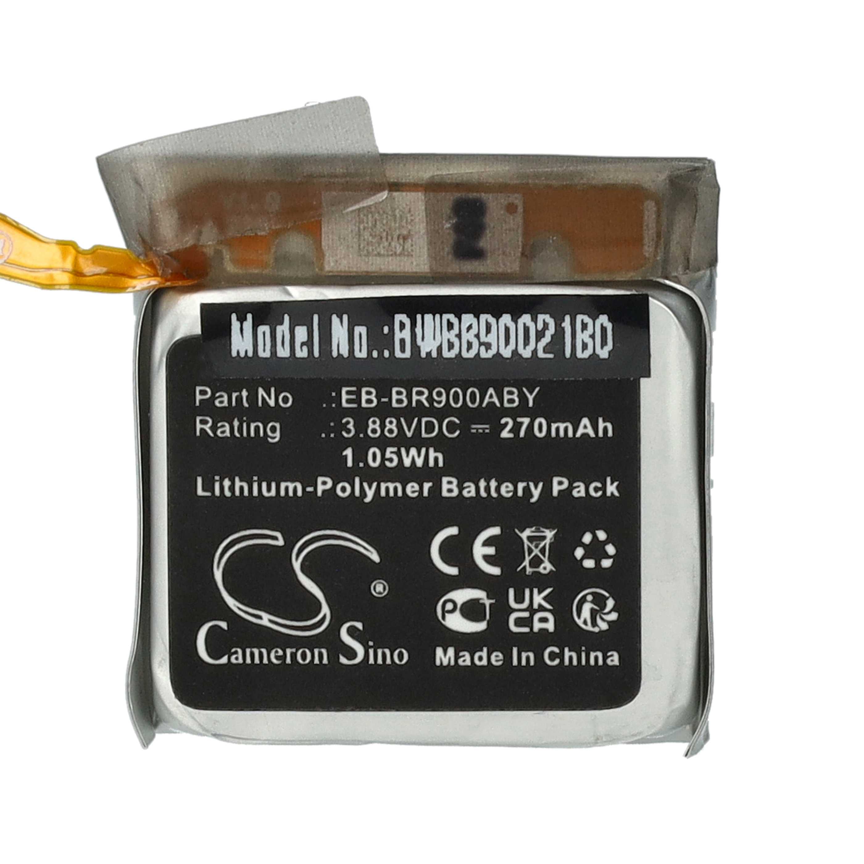 Smartwatch-Akku als Ersatz für Samsung GH43-05112A, EB-BR900ABY, EB-BR910ABY - 270mAh 3,88V Li-Polymer