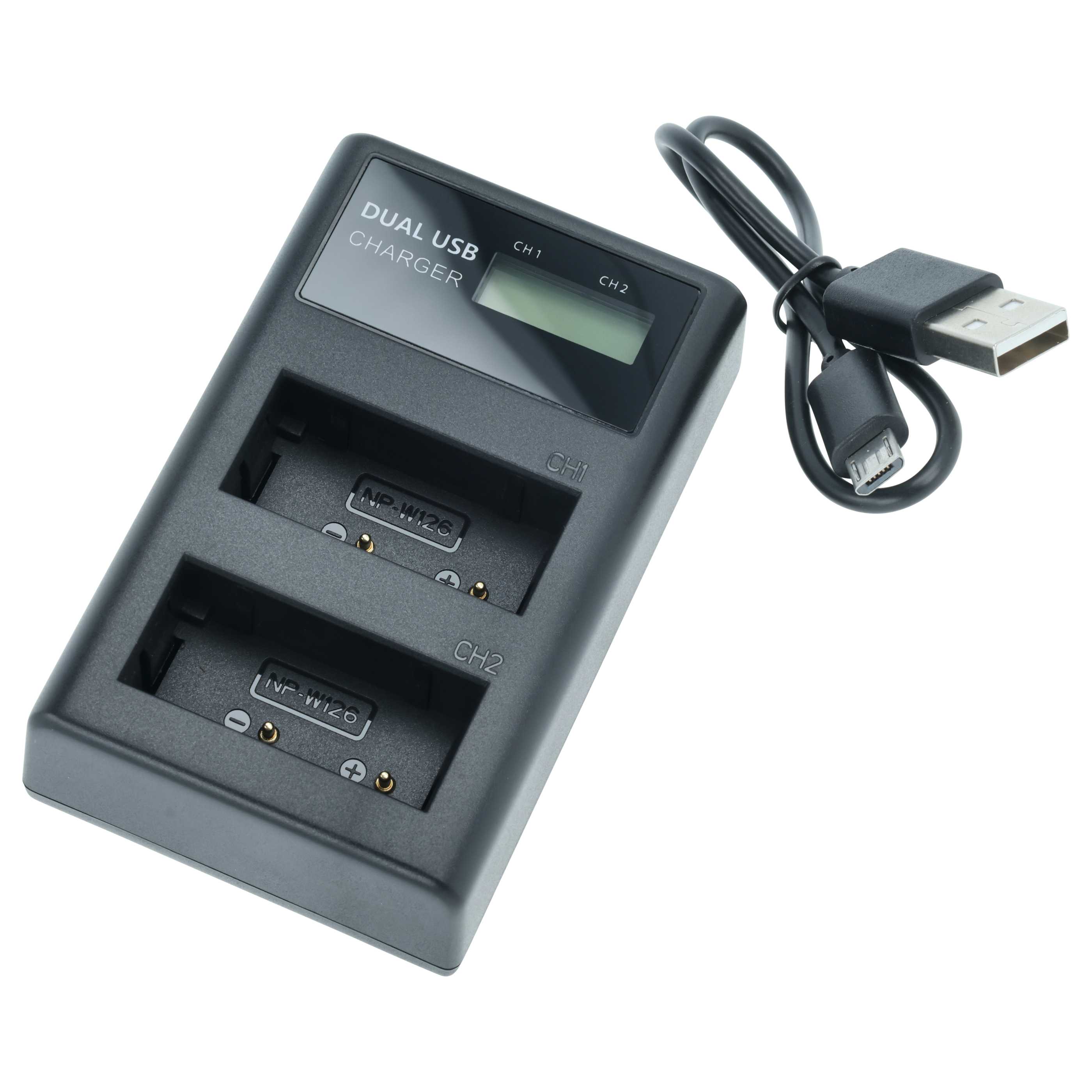 Battery Charger Micro-USB + USB-C + Cable Micro-USB suitable for Fujifilm X-Pro 2 Digital Camera 8.4 V