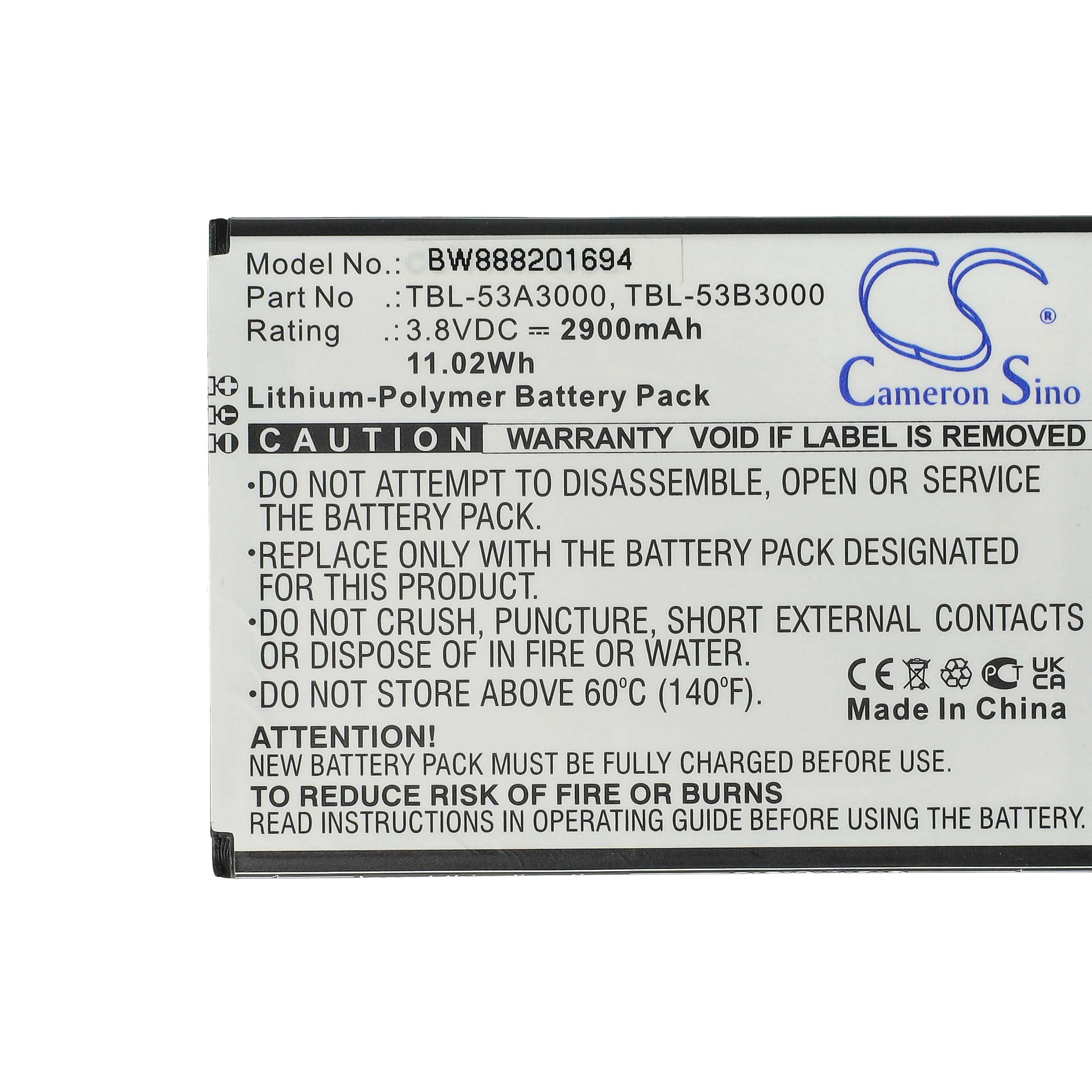 Mobile Router Battery Replacement for TP-Link TBL-53A3000, TBL-53B3000 - 2900mAh 3.8V Li-polymer