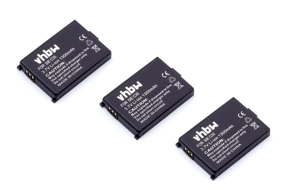 3x Batteries remplace Siemens L36880-N5401-A102 pour téléphone Swisscom - 1300mAh 3,7V Li-ion