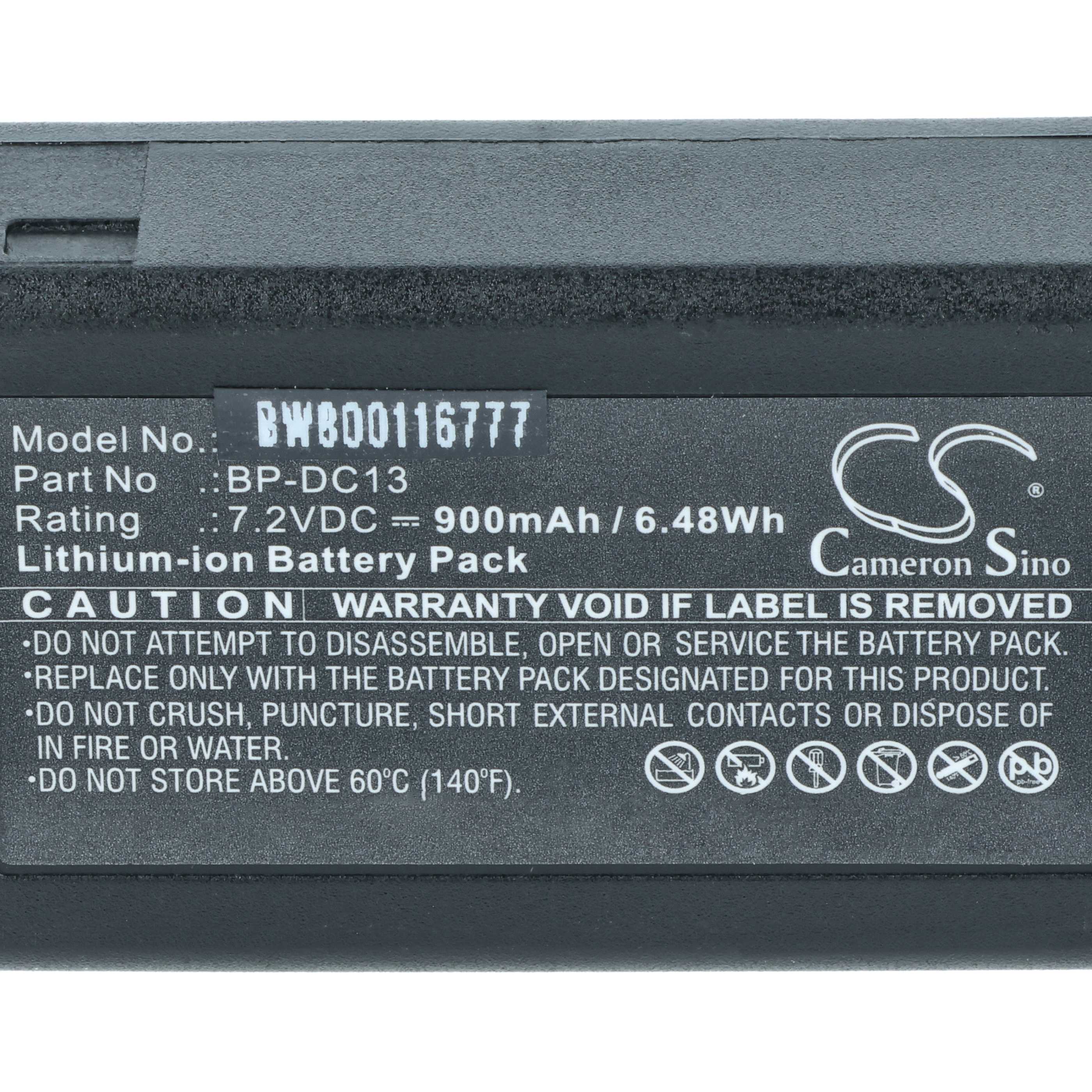 Battery replaces Leica BP-DC13 - 900mAh, 7.2V, Li-Ion