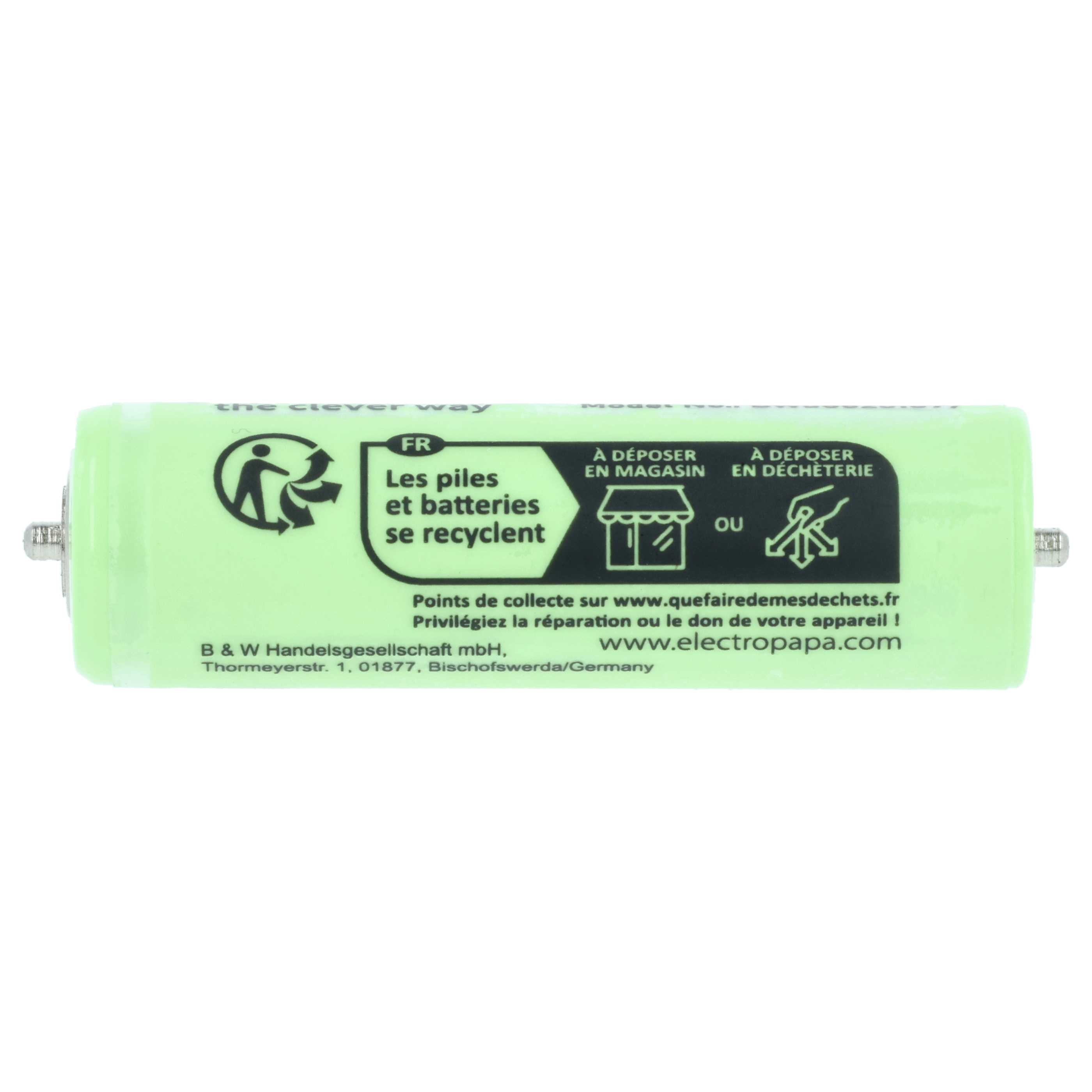 2x Batteries remplace Panasonic WER213L2504, WER2061L2508 pour rasoir électrique Panasonic - 1200mAh 1,2V NiMH