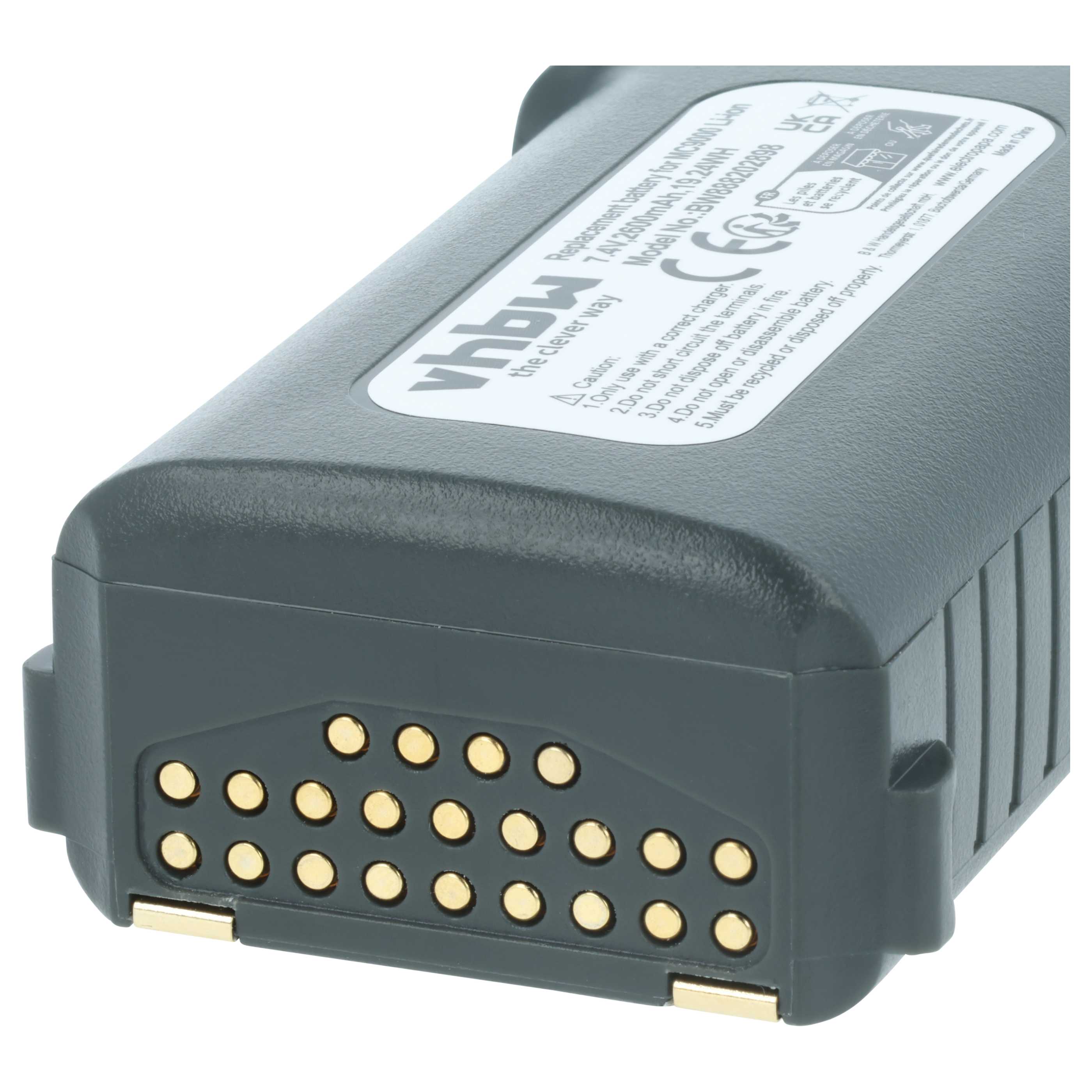 Handheld Computer 2x Battery replaces Symbol 21-65587-02, 21-65587-01, 21-61261-01 - 2600mAh, 7.4V