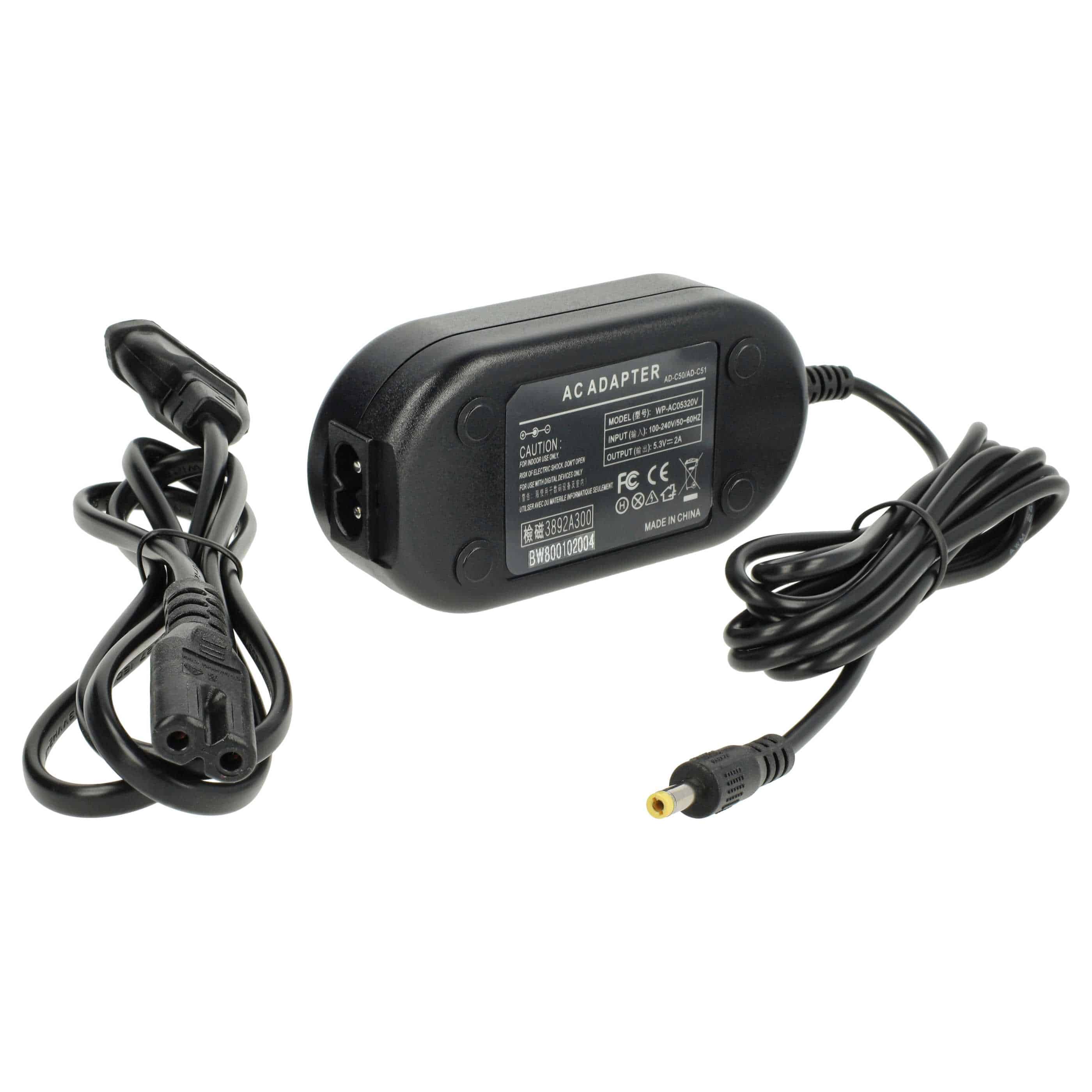 Power Supply replaces AC-C50J AD-C50 AD-C50J AD-C51J AD-C52 AD-C51 AD-C51G for Camera - 2 m, 5.3 V 2.0 A