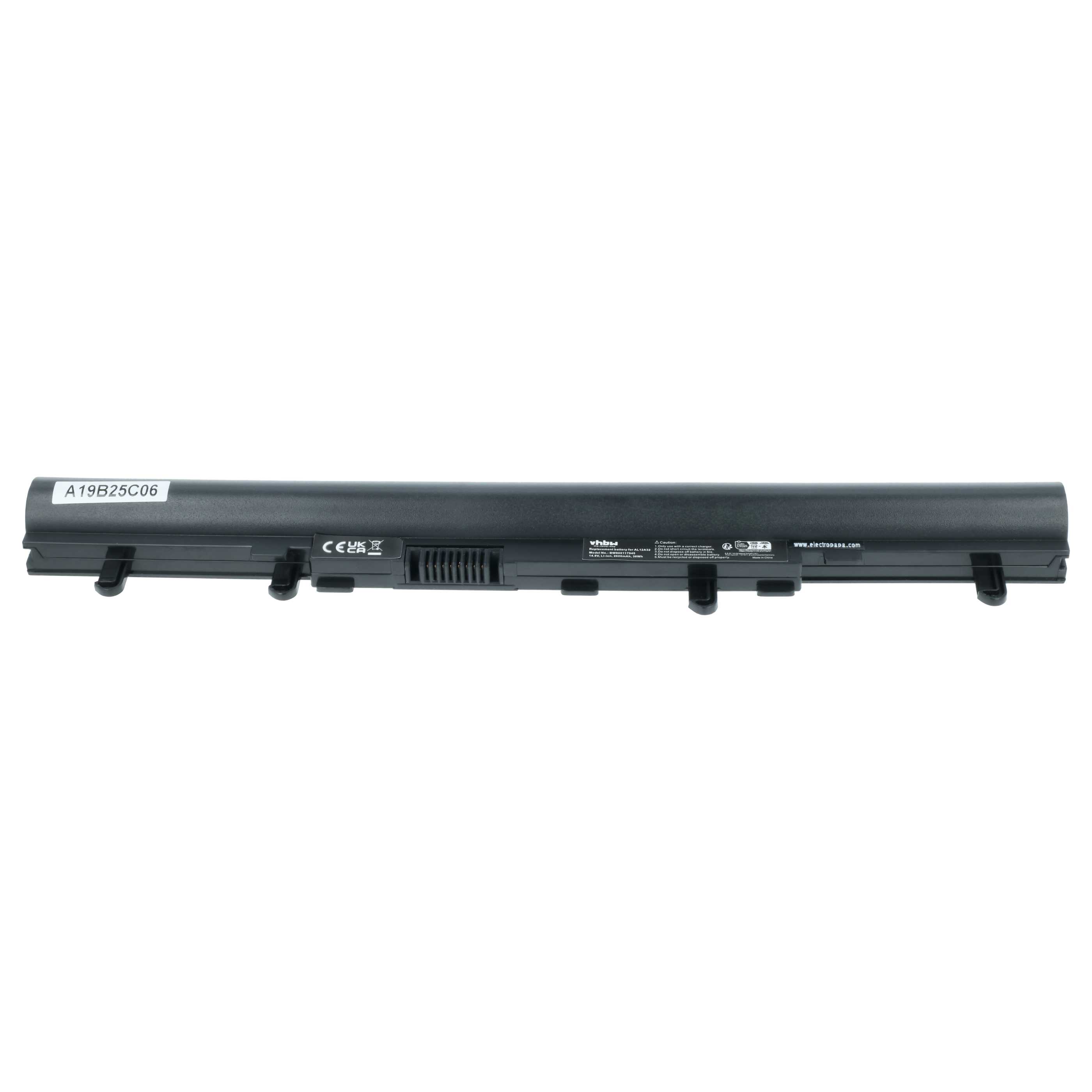 Batteria sostituisce Acer AL12A32, AL12A42, 4ICR17/65, AK.004BT.097 per notebook - 2600mAh 14,8V Li-Ion nero
