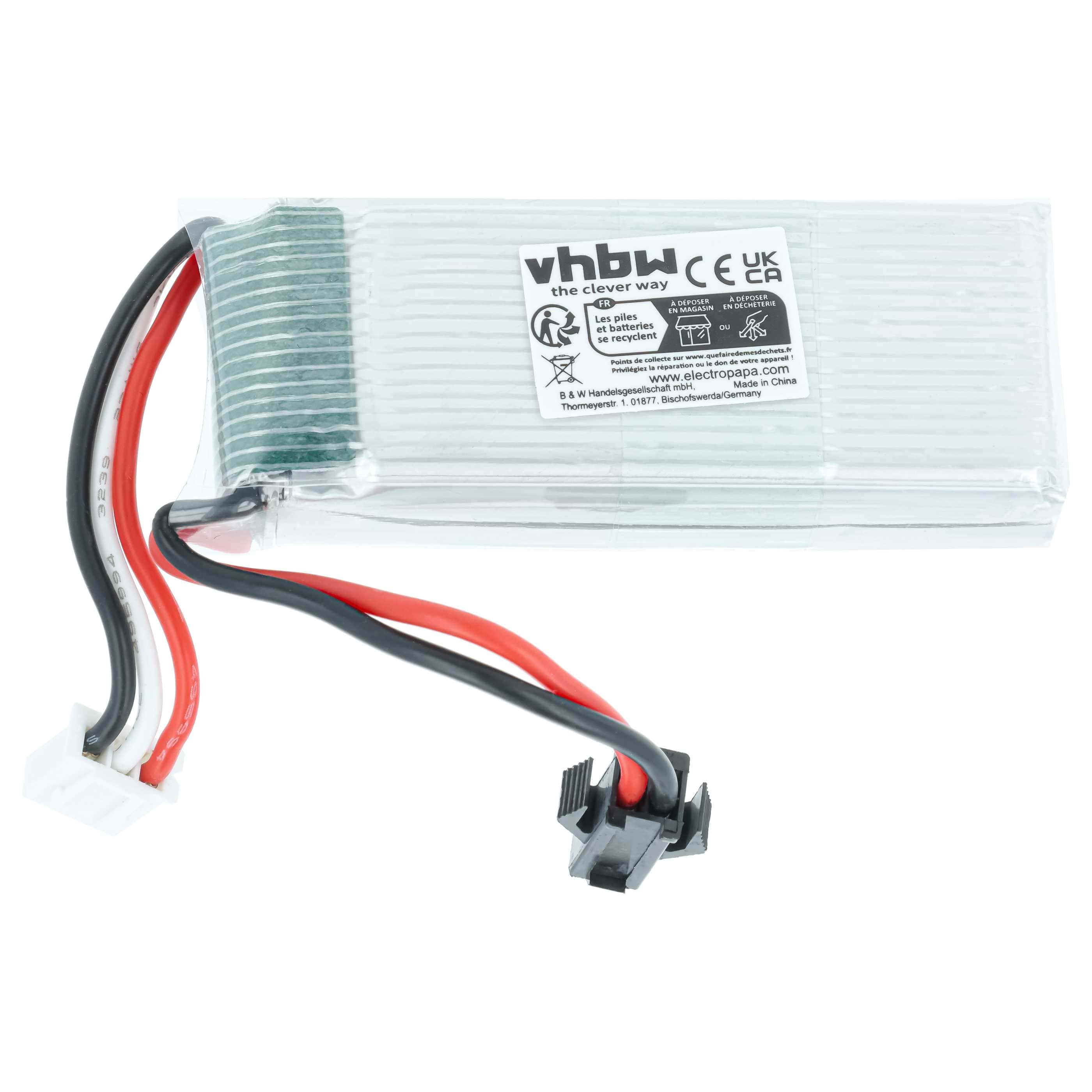 Batterie modèle radio-télécommandé - 850mAh 7,4V Li-polymère, SM-2P