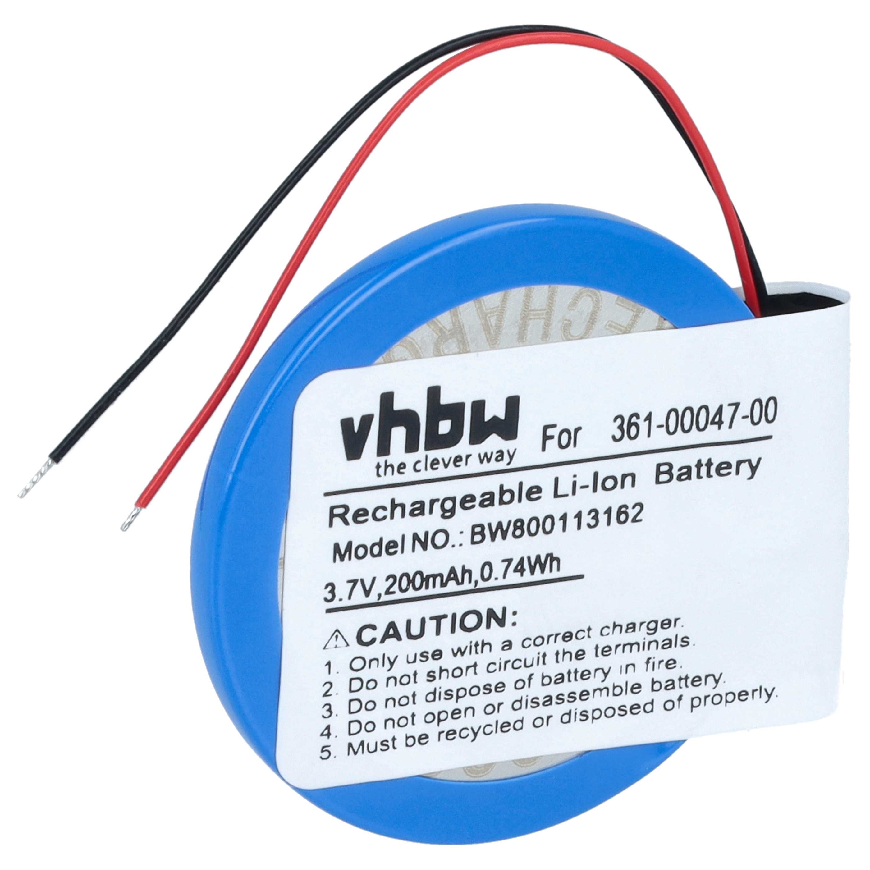 Akku als Ersatz für Garmin 361-00047-00, 361-00064-00 für Garmin Smartwatch - 200mAh 3,7V Li-Ion
