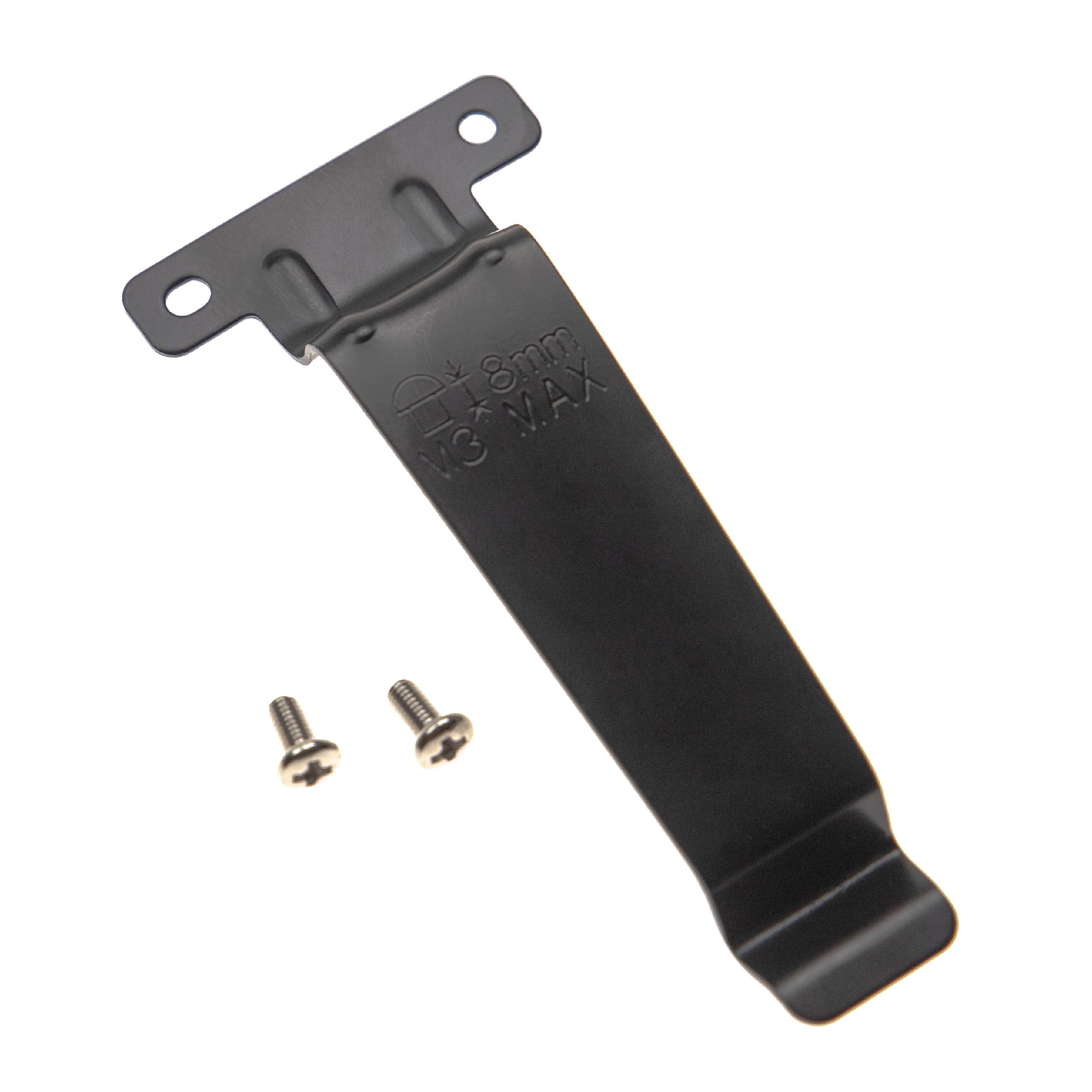 Clip ceinture pour radio Kenwood TK-2180 – vis de serrage, métal, noir