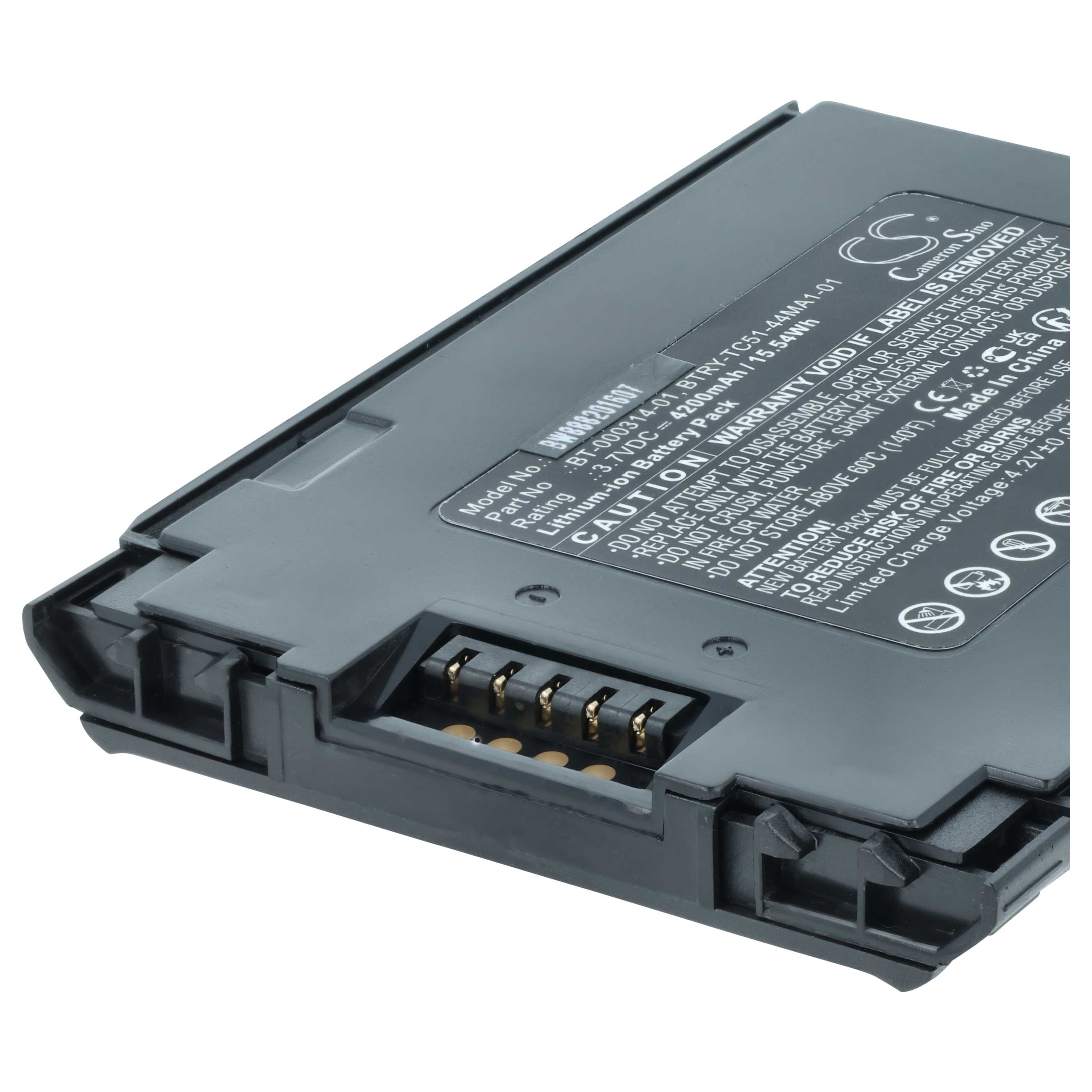 Batteria per computer portatile scanner sostituisce Zebra BT-000314-01, BT-000314A - 4200mAh 3,7V Li-Ion