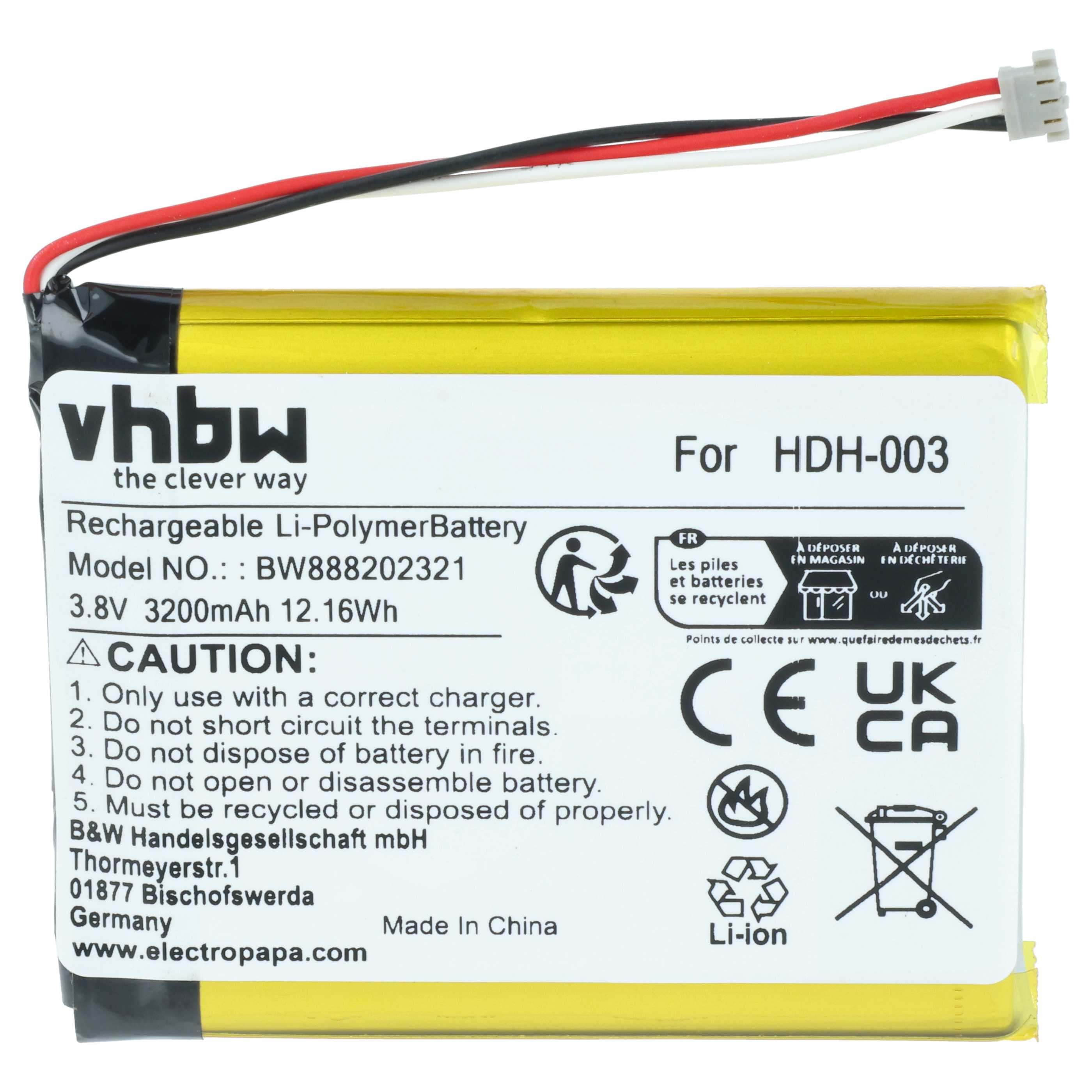 Batteria sostituisce Nintendo HDH-A-BPHAT-C0, HDH-003 per console di gioco - 3200mAh 3,8V Li-Poly