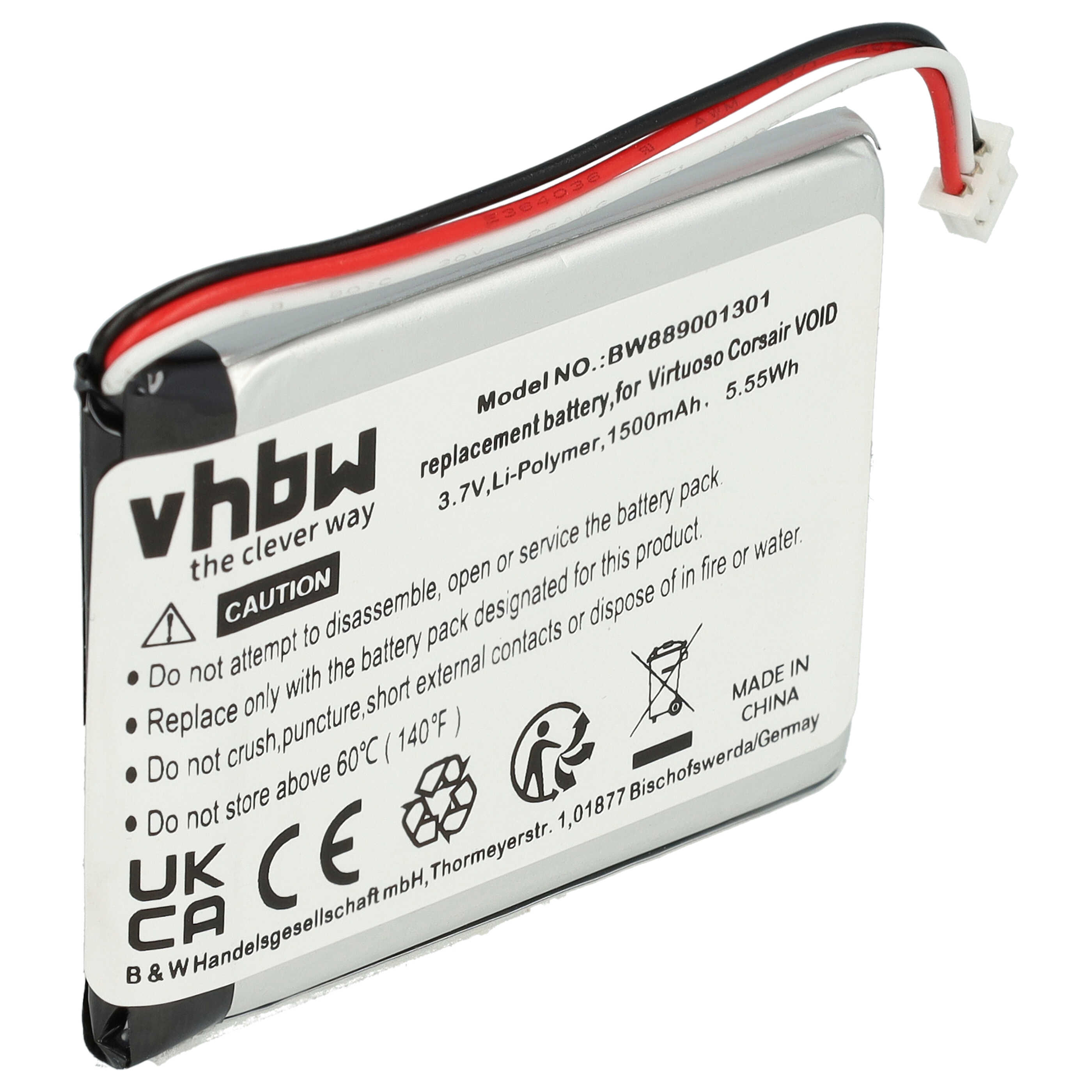 Wireless Headset Battery for Corsair Void PRO RGB, HS70, HS75 XB, HS70 SE, Void, Void PRO, Void PRO RGB SE, Vo