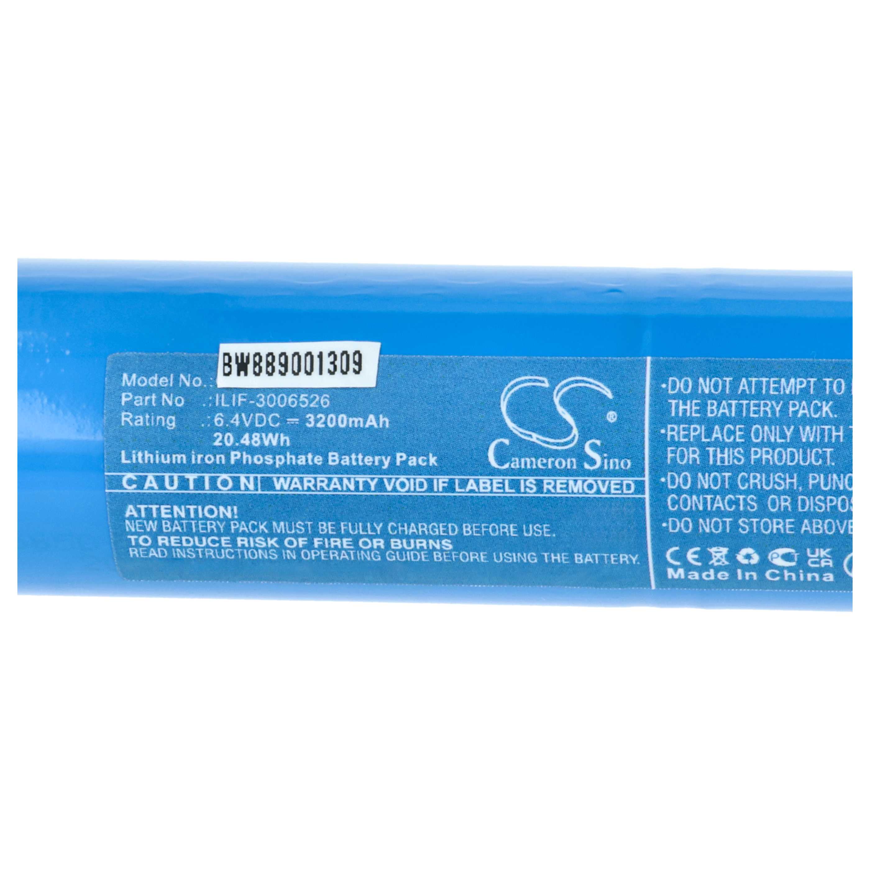 Taschenlampe-Akku (5 Stück) als Ersatz für Maglite ILIF-3006526 für Maglite - 3200mAh 6,4V Li-Ion