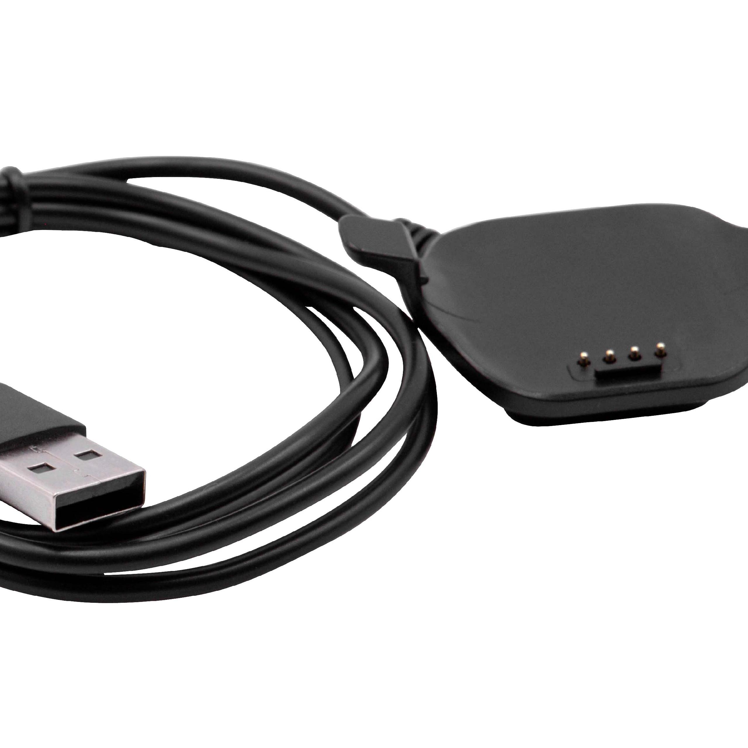 Cable de carga USB para smartwatch Garmin Forerunner 25 (large) - negro 96 cm