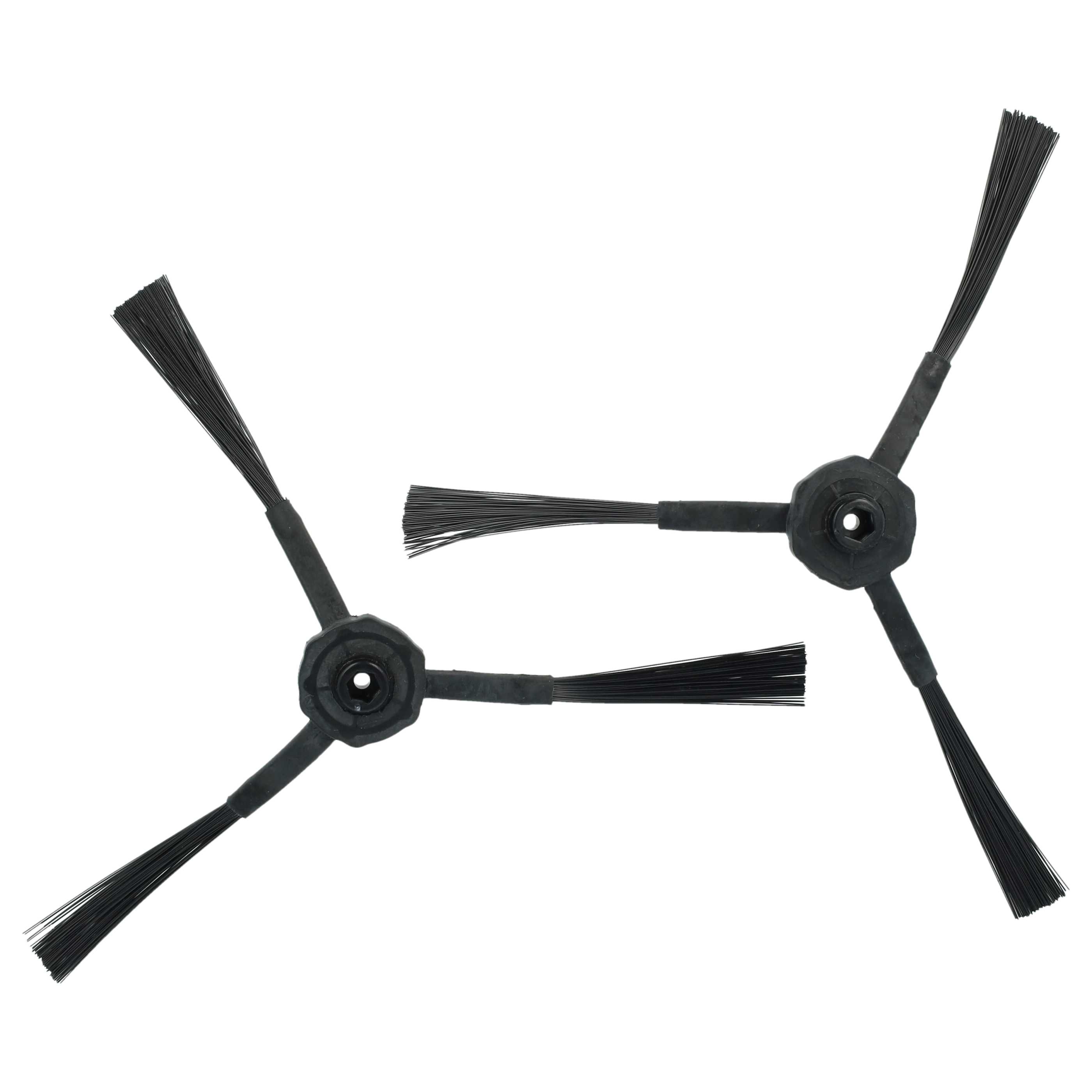 4x Side Brush suitable for iLife, Ecovacs, Haier, Ariete Robot Vacuum Cleaner etc. - 3-armed, black