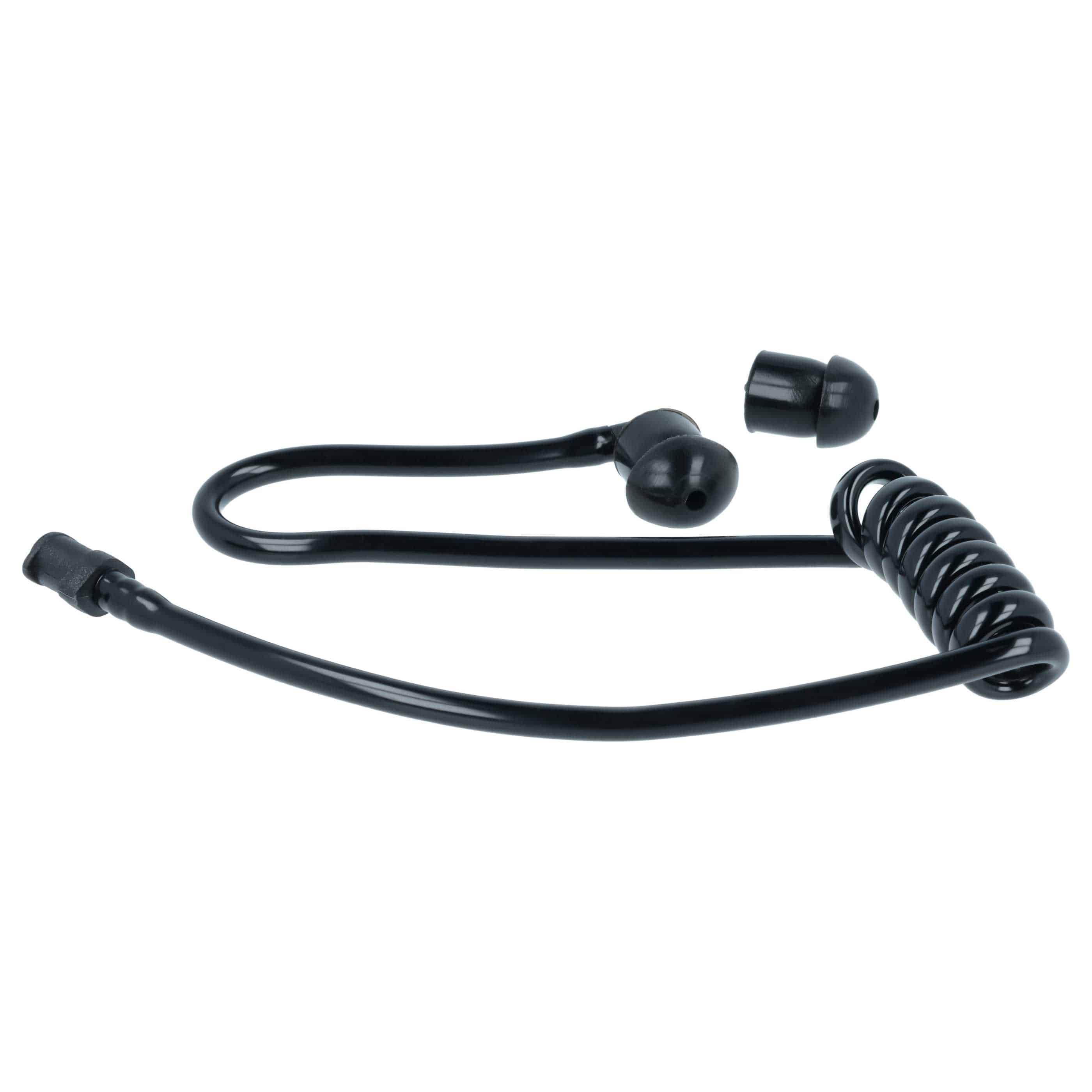 5x Sound Tube suitable for Headset - Incl. 10x ear plug, Black, Transparent