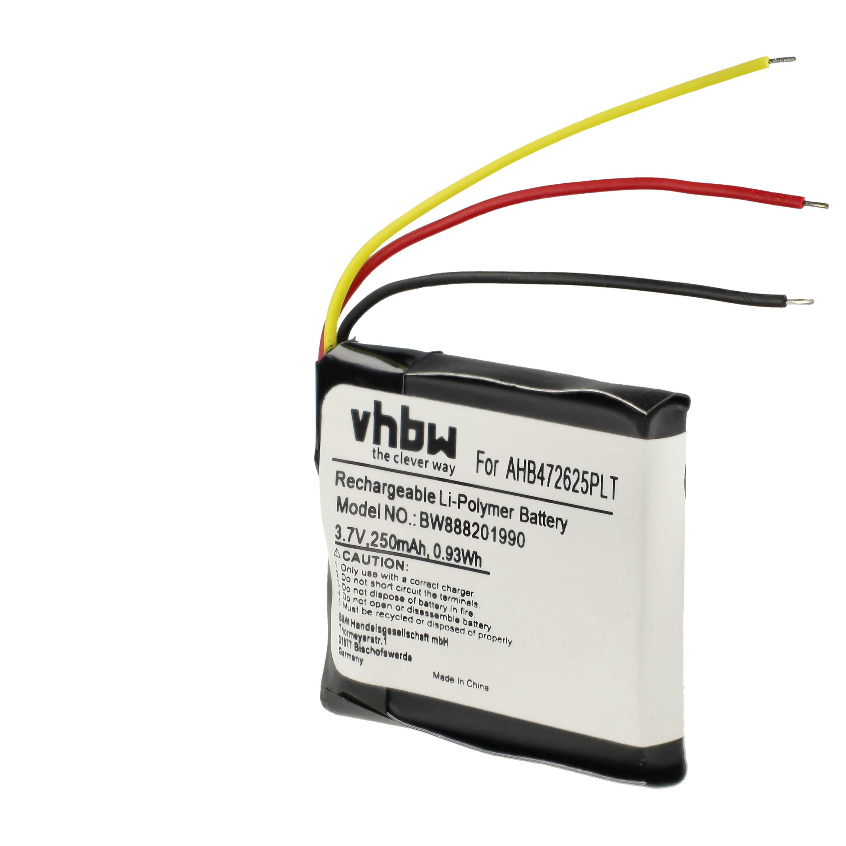 Akumulator do słuchawek bezprzewodowych zamiennik Jabra AHB472625PLT, AHB682828PS - 250 mAh 3,7 V LiPo
