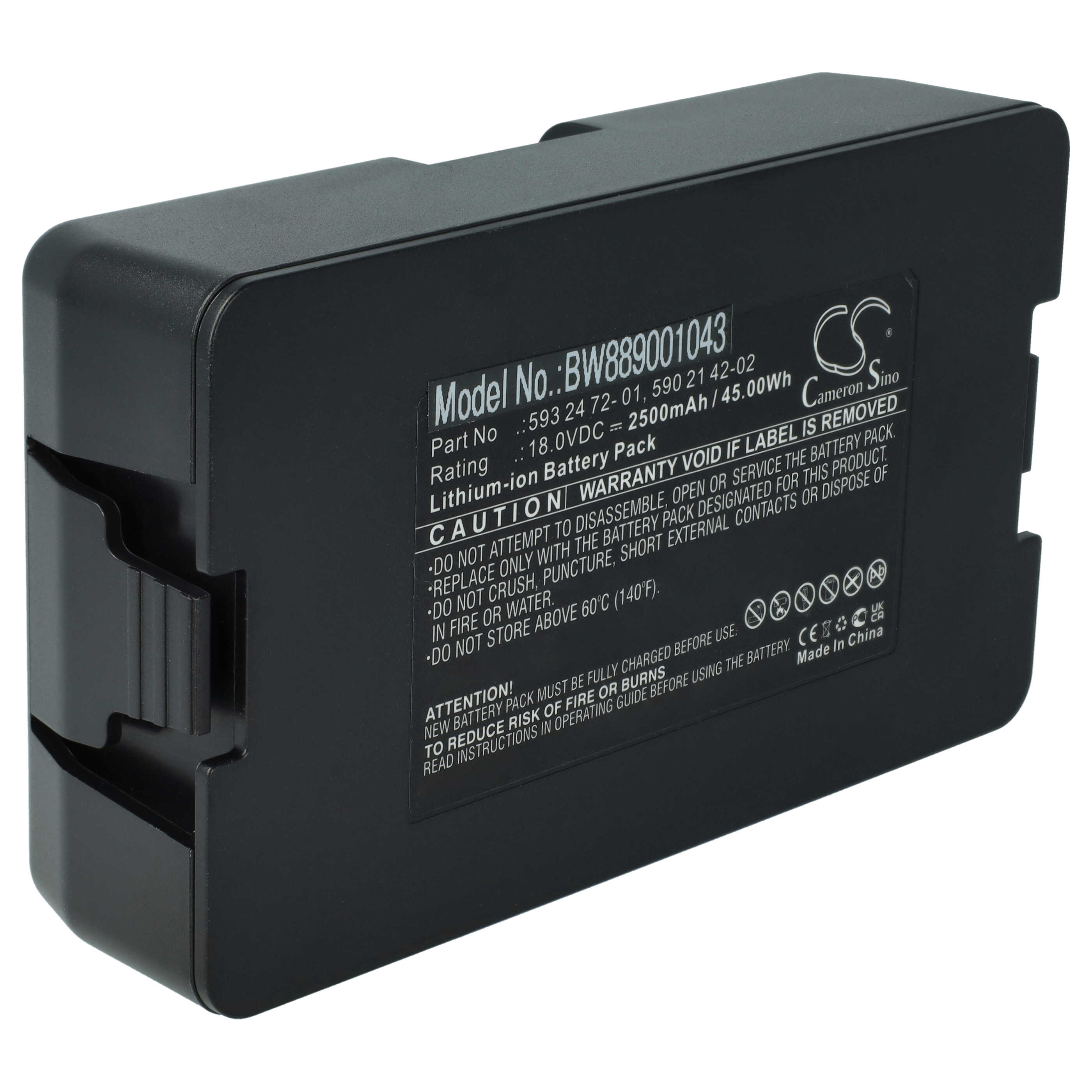 Lawnmower Battery Replacement for Flymo 5848428-02, 5848228-01, 584 84 28-02 - 2500 mAh 18 V Li-Ion