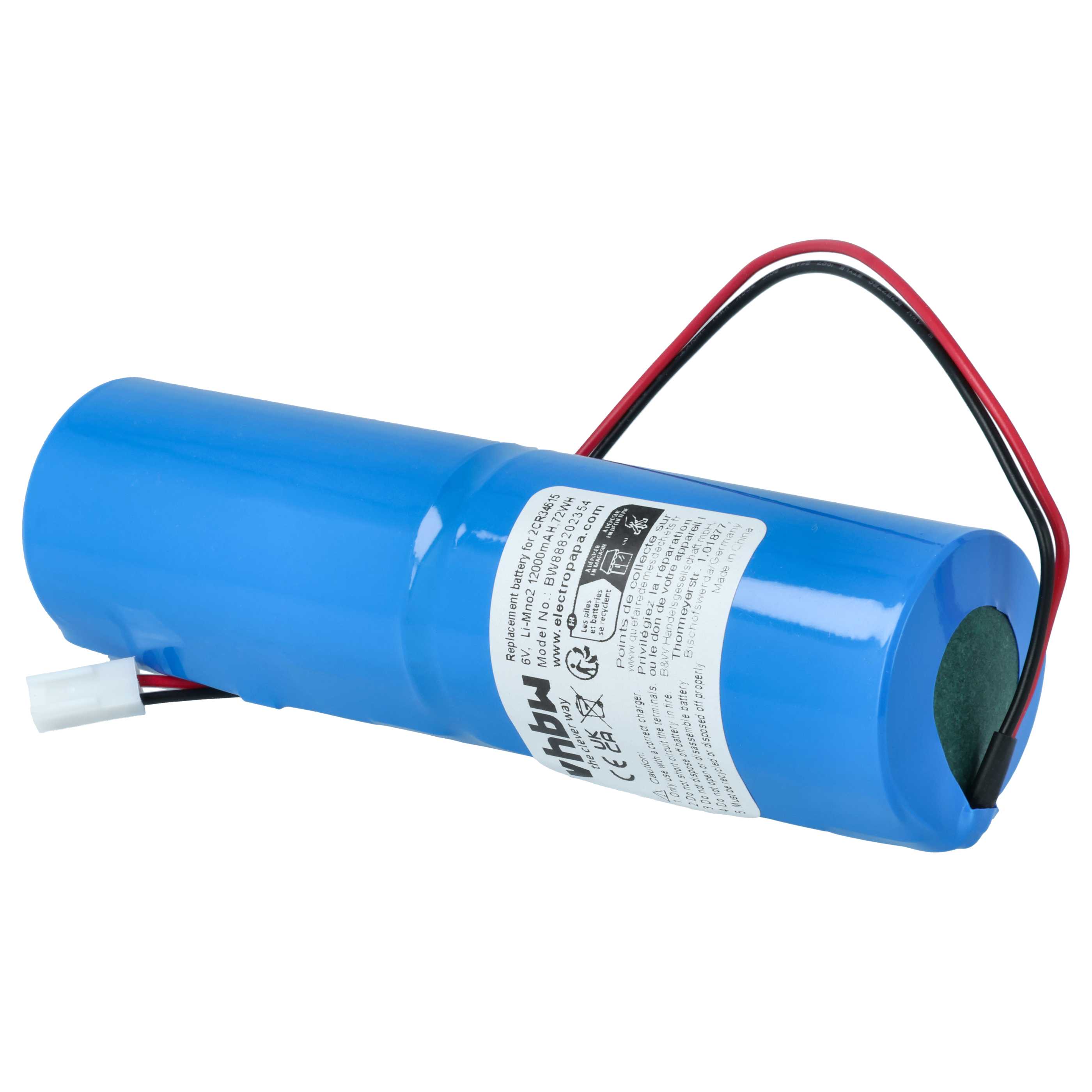 Pile remplace Jablotron 2CR34615, BAT-80A-SAFT pour centrale d'alarme Jablotron - 12000mAh 6V Li-MnO2