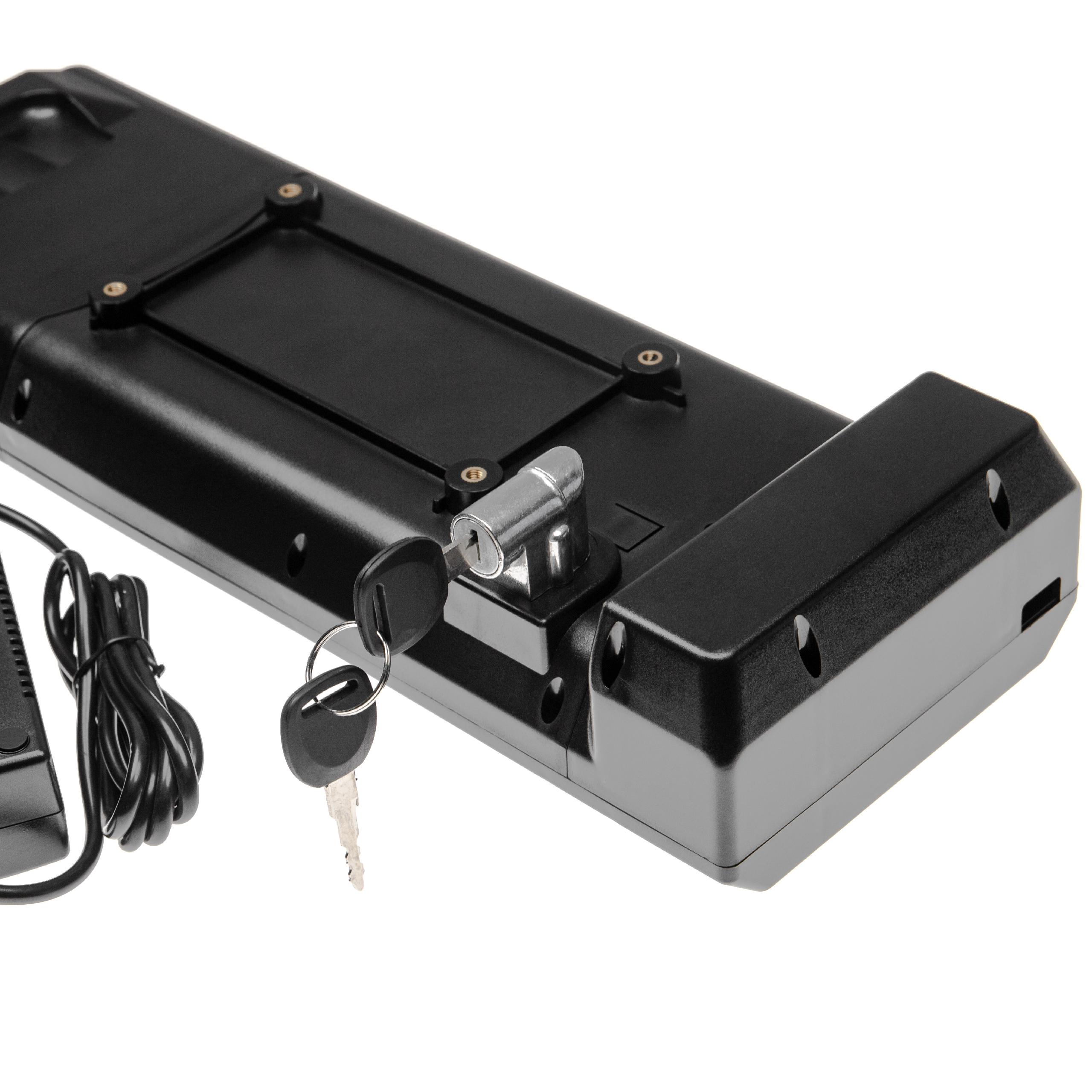 Batteria per portapacchi con sistema d'inserimento + caricatore per e-bike - 8800mAh, Li-Ion