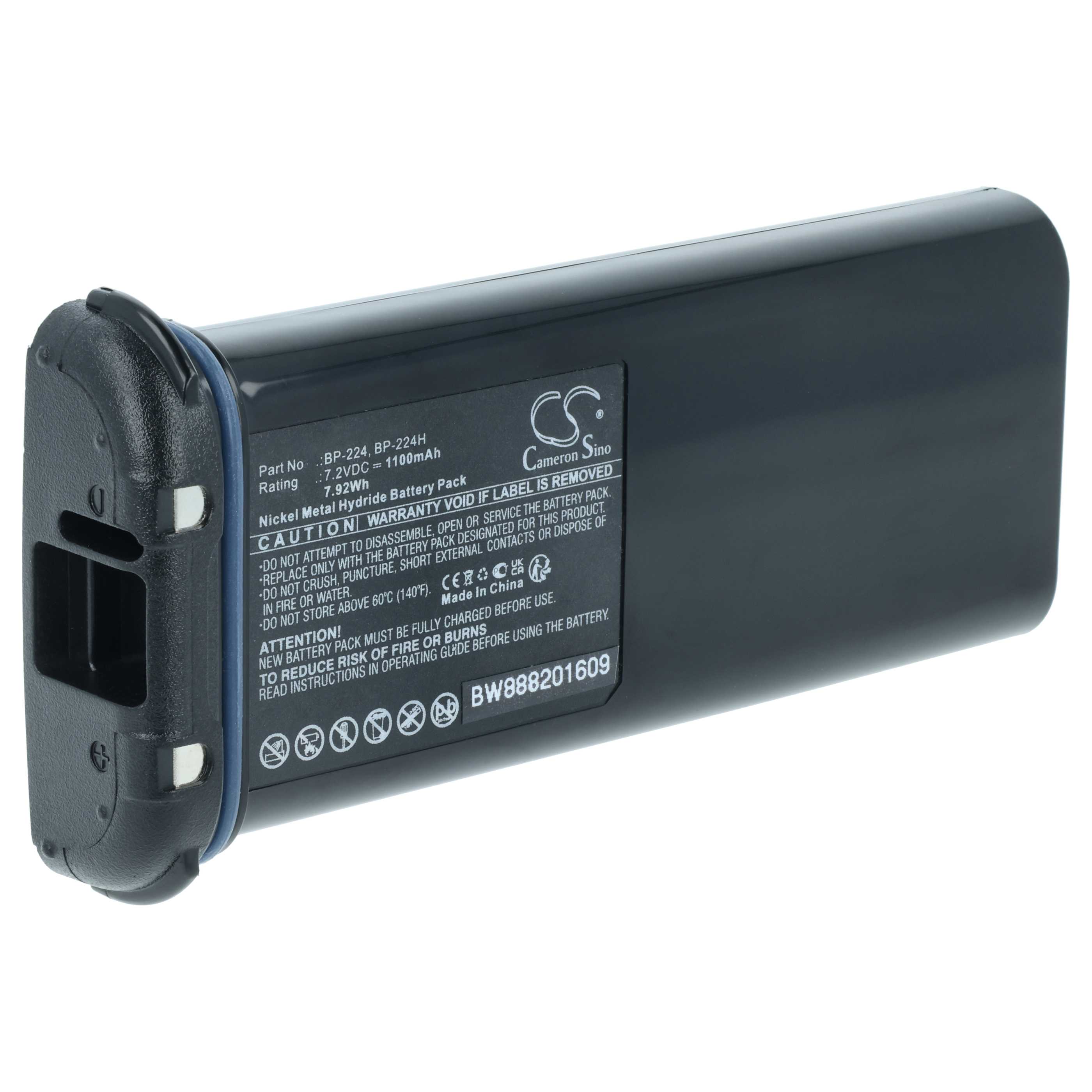 Batteria sostituisce Icom BP-224, BP-224H per dispositivo radio - 1100mAh 7,2V NiMH