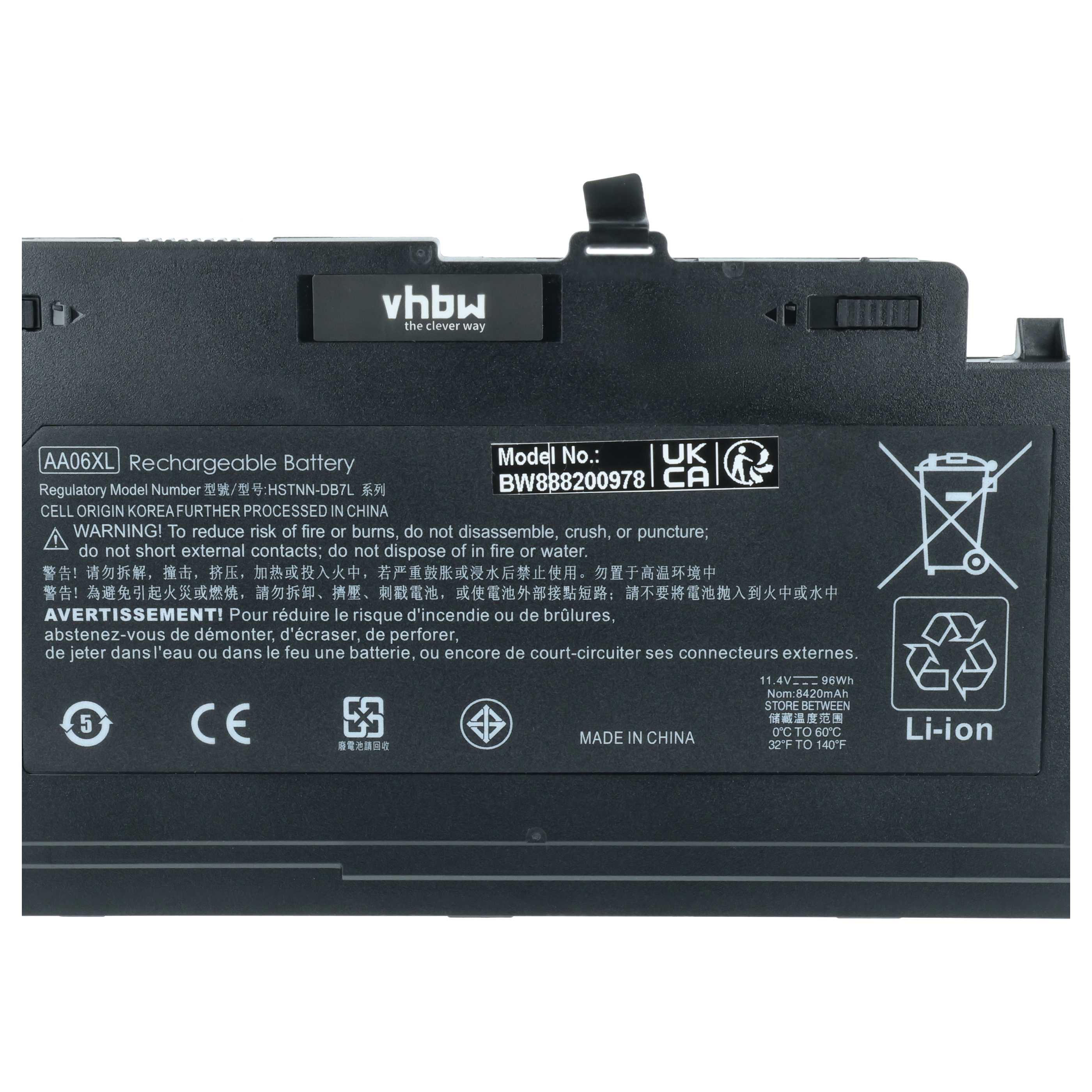 Akumulator do laptopa zamiennik HP 852527-221, 852527-242, 852711-850, AA06XL - 8300 mAh 11,4 V Li-Ion, czarny