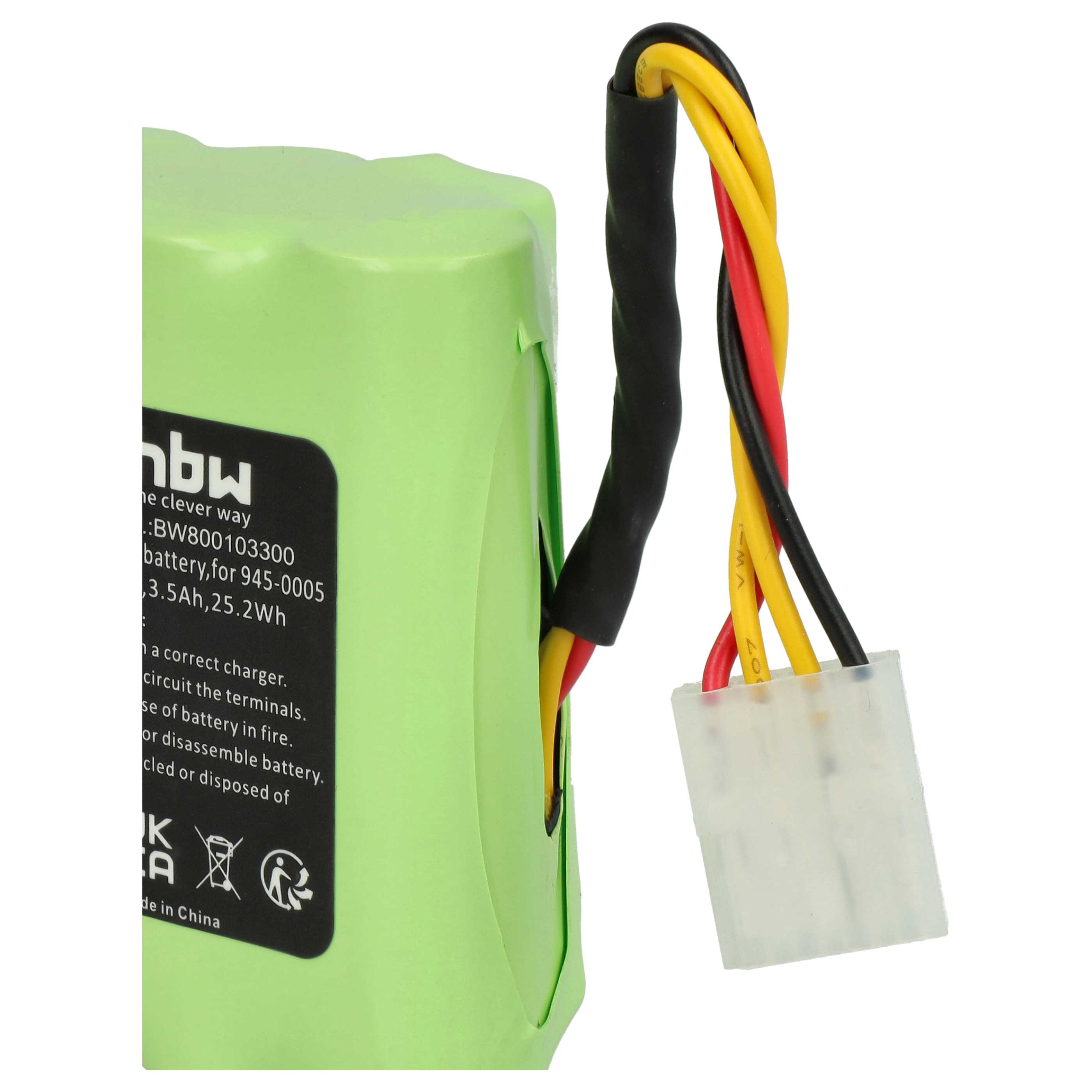 Batteria sostituisce Neato 945-0005, 945-0006, 205-0001, 945-0024 per robot aspiratore - 3500mAh 7,2V NiMH