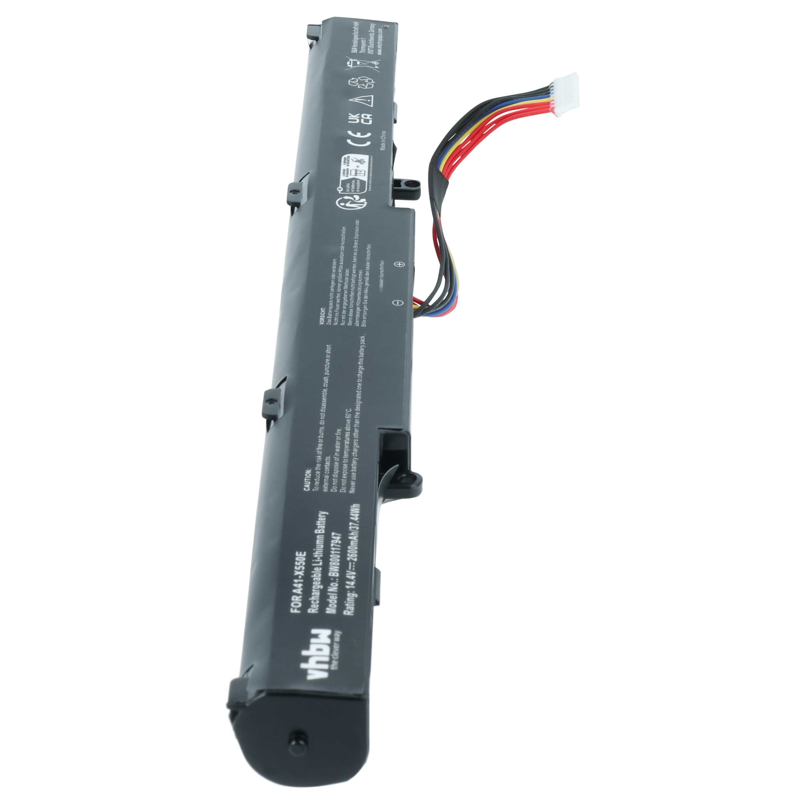 Batteria sostituisce Asus 0B110-00220000, 0B110-00220100 per notebook - 2600mAh 14,4V Li-Ion nero