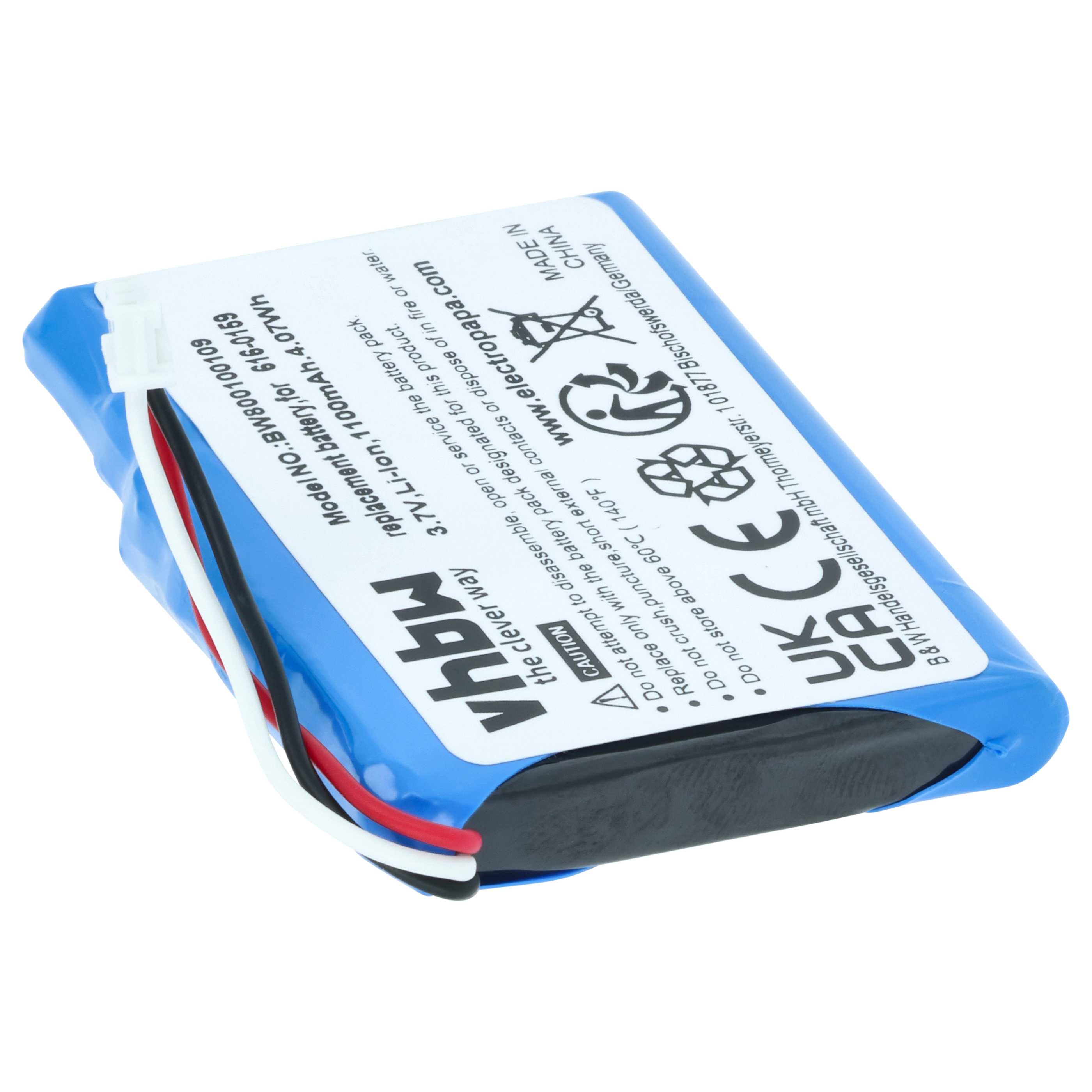 MP3-Player-Akku als Ersatz für Apple E225846, 616-0159 für Apple - 1100mAh 3,7V Li-Ion
