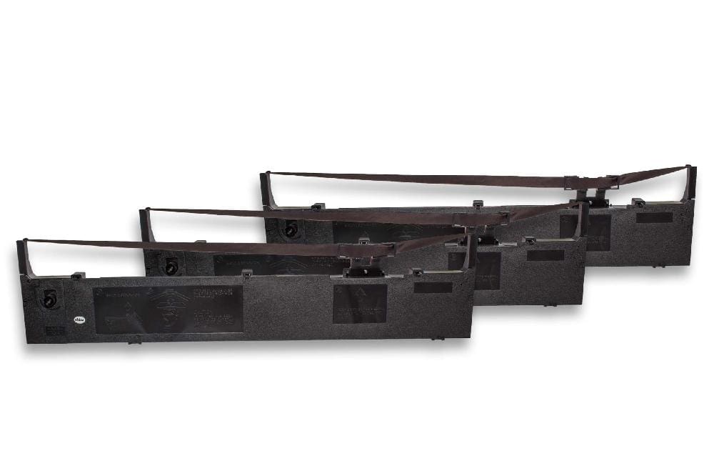 3x Ink Ribbon replaces Epson S015086, C13S015086 for Dot Matrix, Receipt Printer - Black