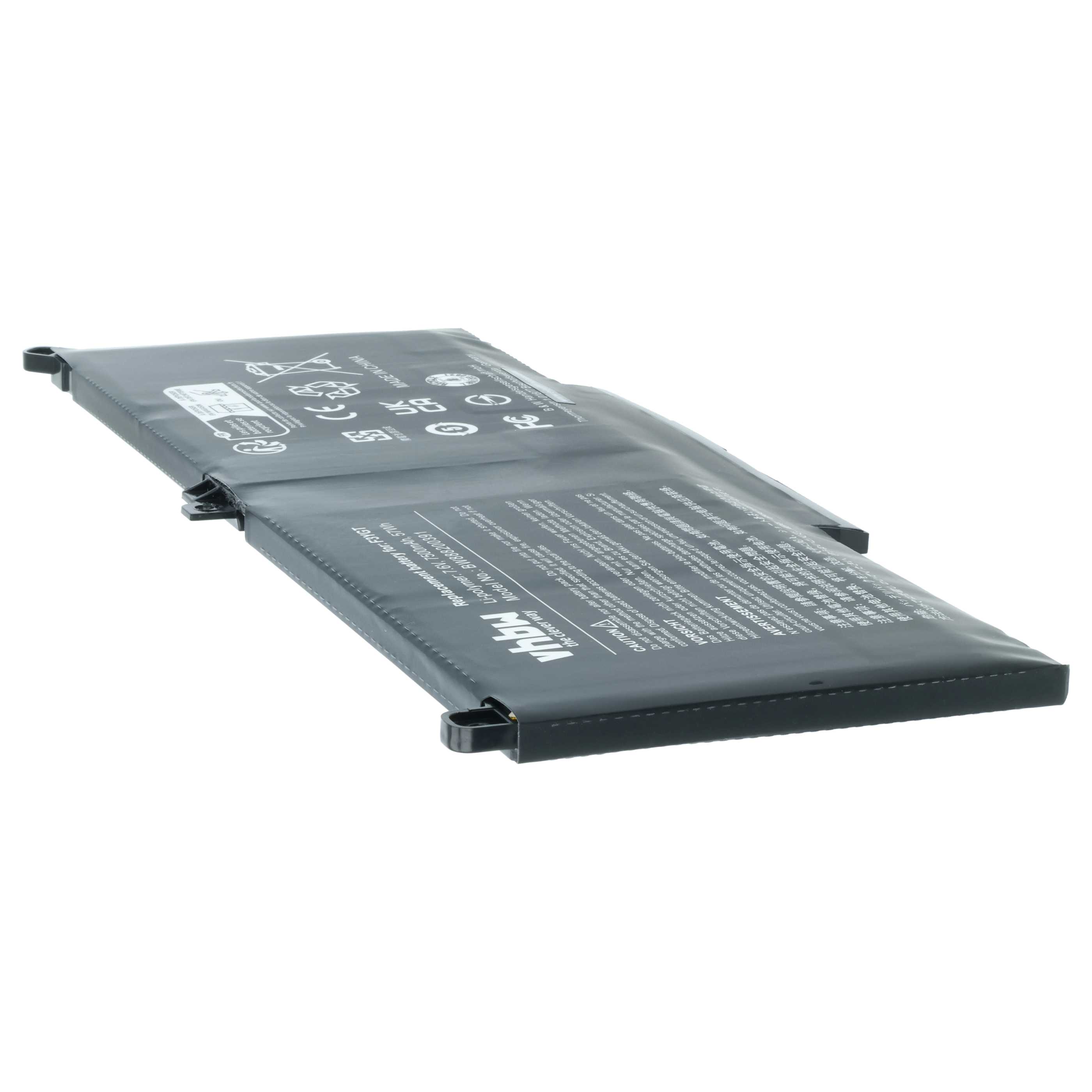 Batteria sostituisce Dell 0F3YGT, 2X39G, 0MYJ96, 0F3YGTY, 0DM3WC per notebook - 7500mAh 7,6V Li-Ion nero