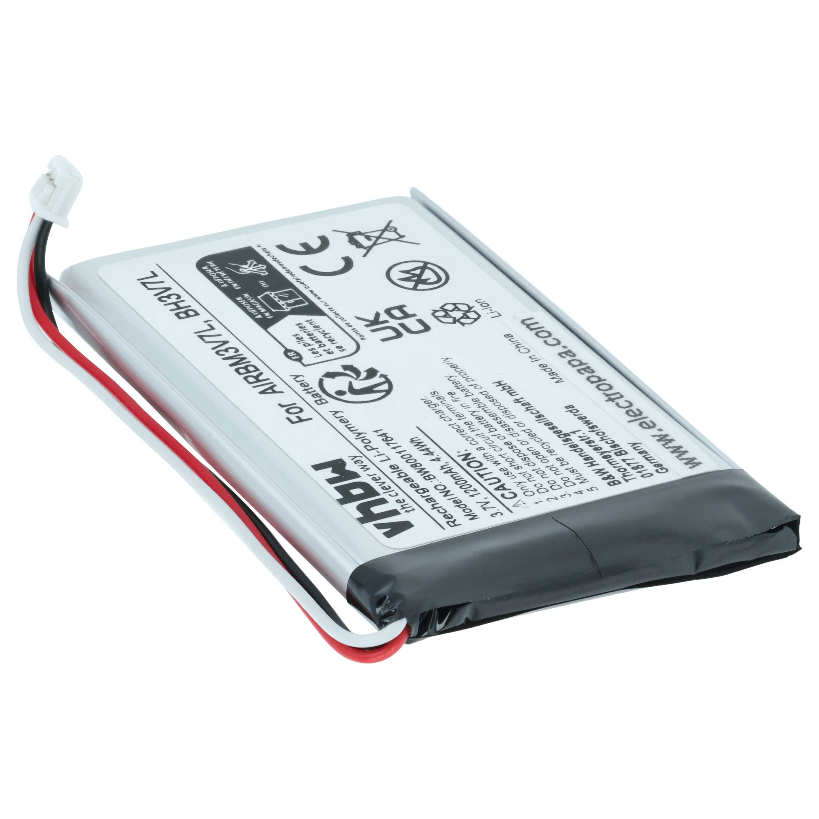 Batería reemplaza Autec R0BATT00E0018, AIRBM3V7L, BH3V7L sistema control - 1200mAh 3,7V Li-Polímero