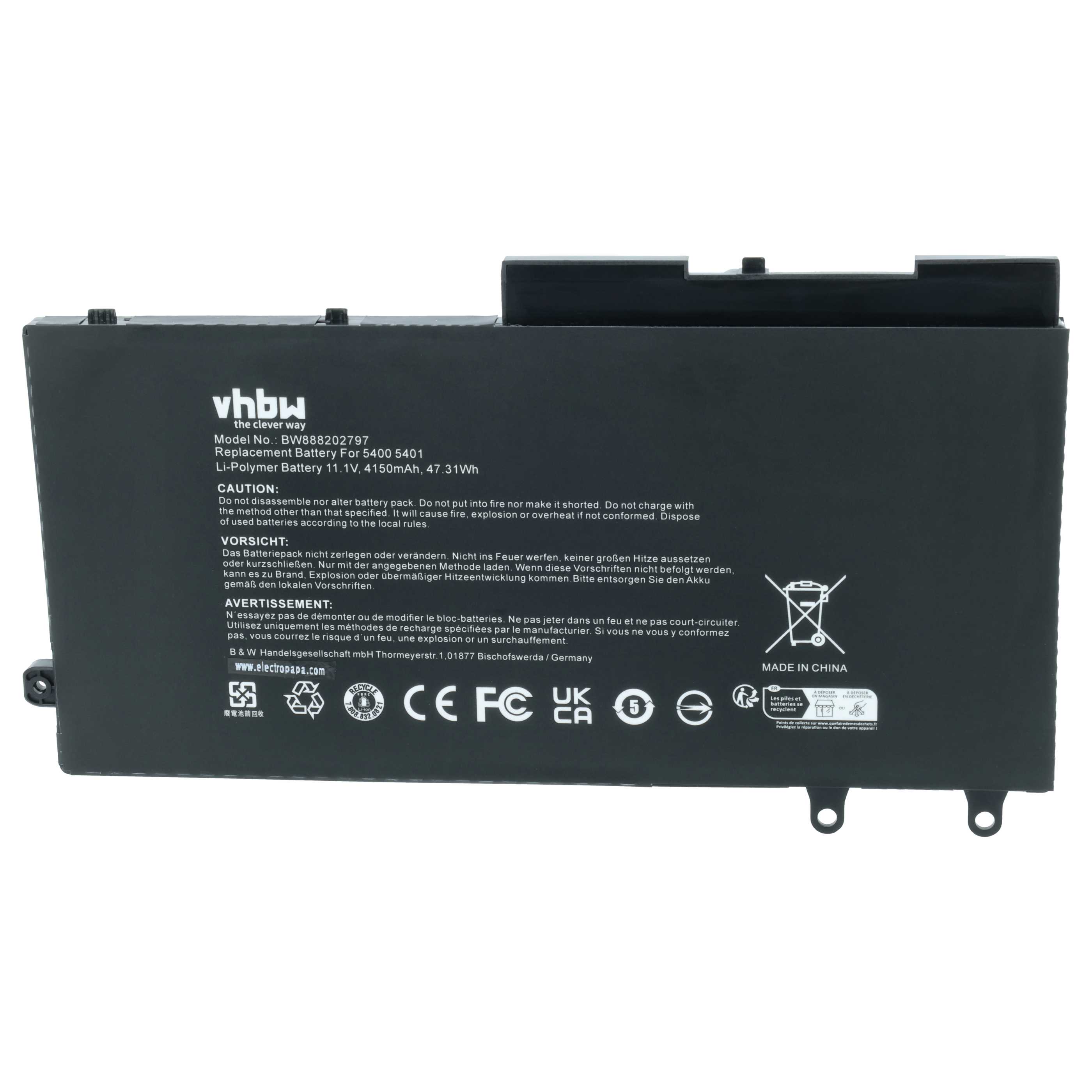Akumulator do laptopa zamiennik Dell 49HG8, H82T6, K7C4H, R8D7N, TNT6H, W8GMW - 4150 mAh 11,4 V Li-Ion