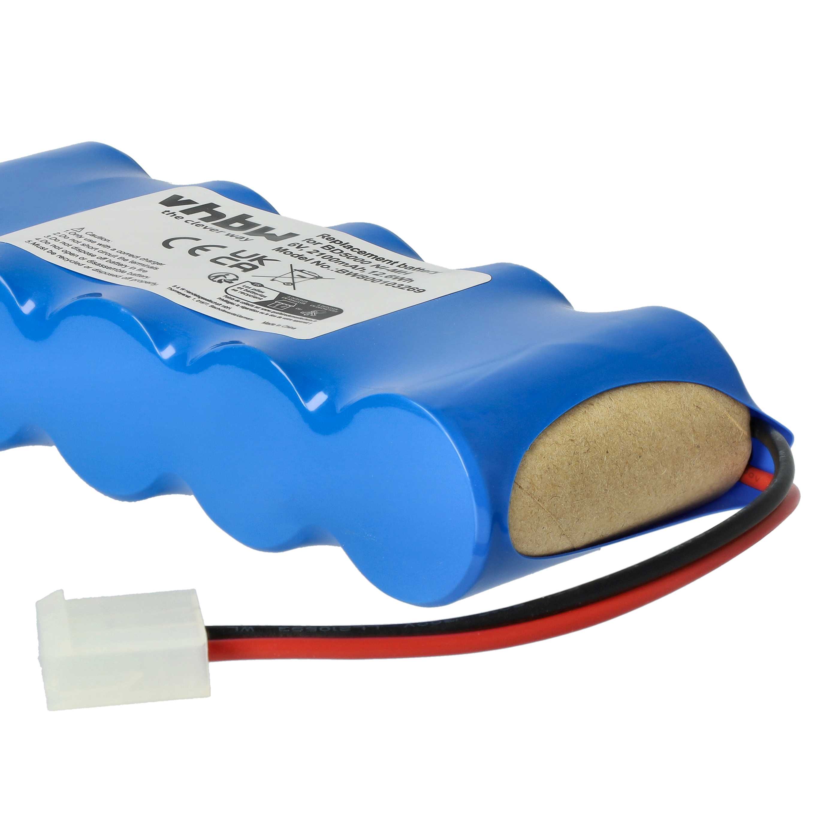 Batería reemplaza Bosch E-BRLX620-1-NC para diversos dispositivos (2100 mAh, 6 V, NiMH)