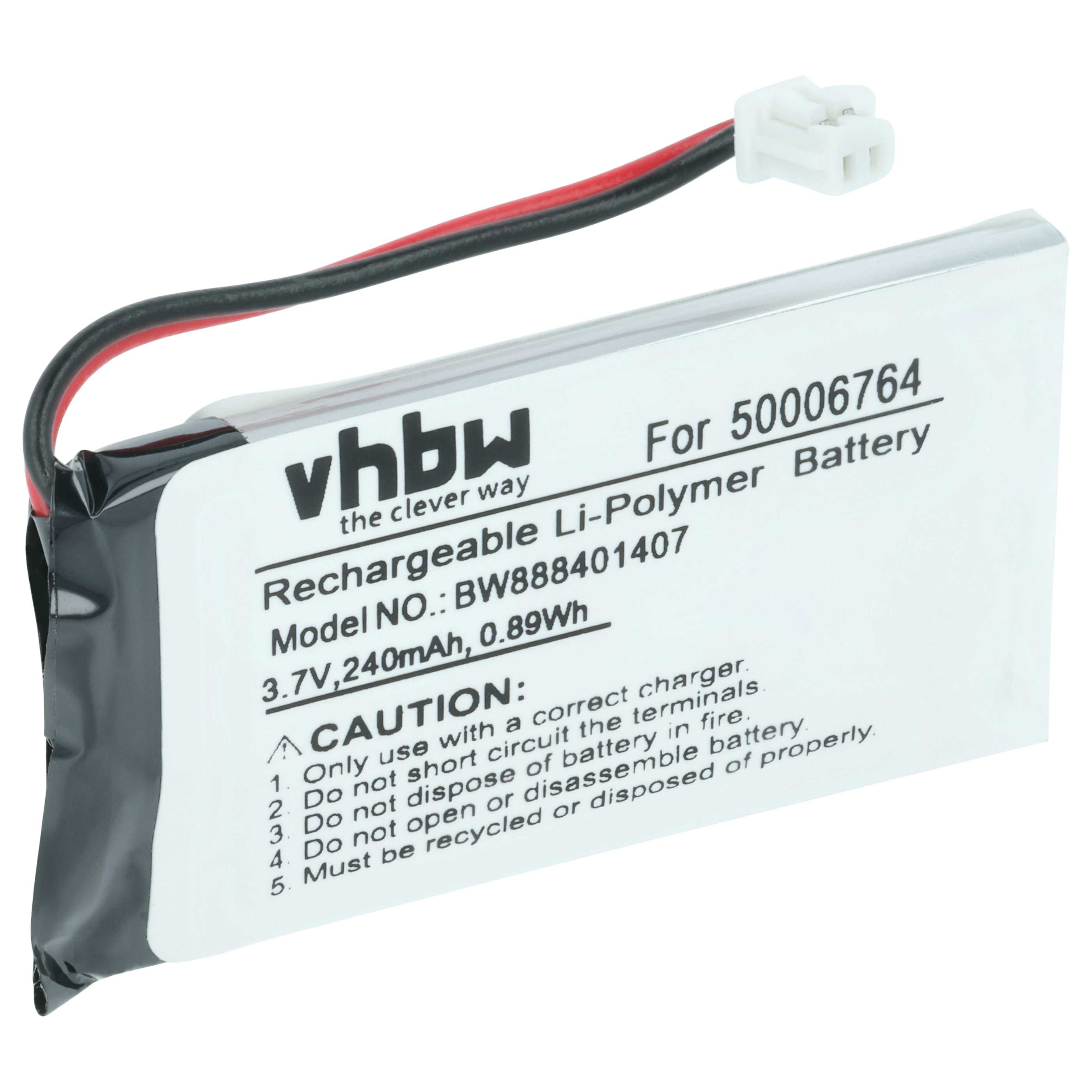 Batterie remplace Mitel 50006764, 50005711 pour téléphone Mitel - 240mAh 3,7V Li-polymère