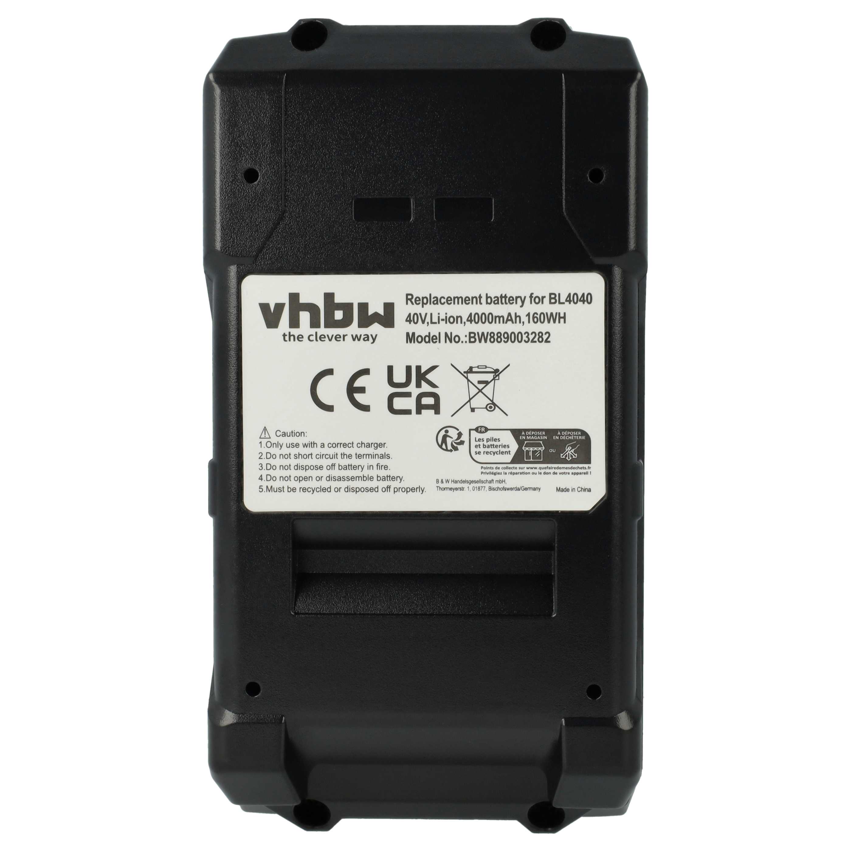 3x Battery replaces Makita 191L29-0, BL4020, BL4025, BL4040 Electric Power Tool - 4000 mAh, 40 V, Li-Ion