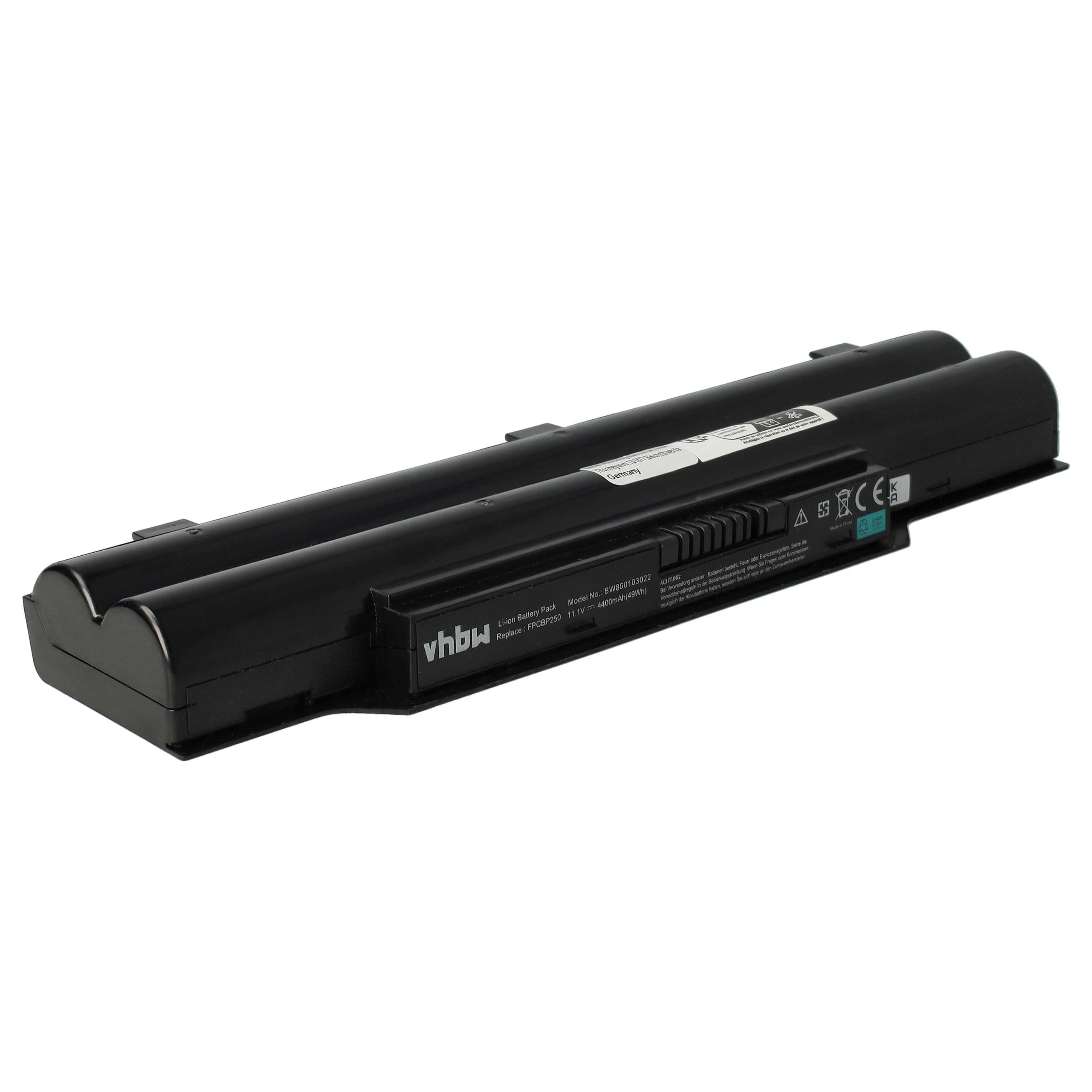 Notebook-Akku als Ersatz für Fujitsu Siemens CP477891-03, CP477891-01 - 4400mAh 11,1V Li-Ion, schwarz